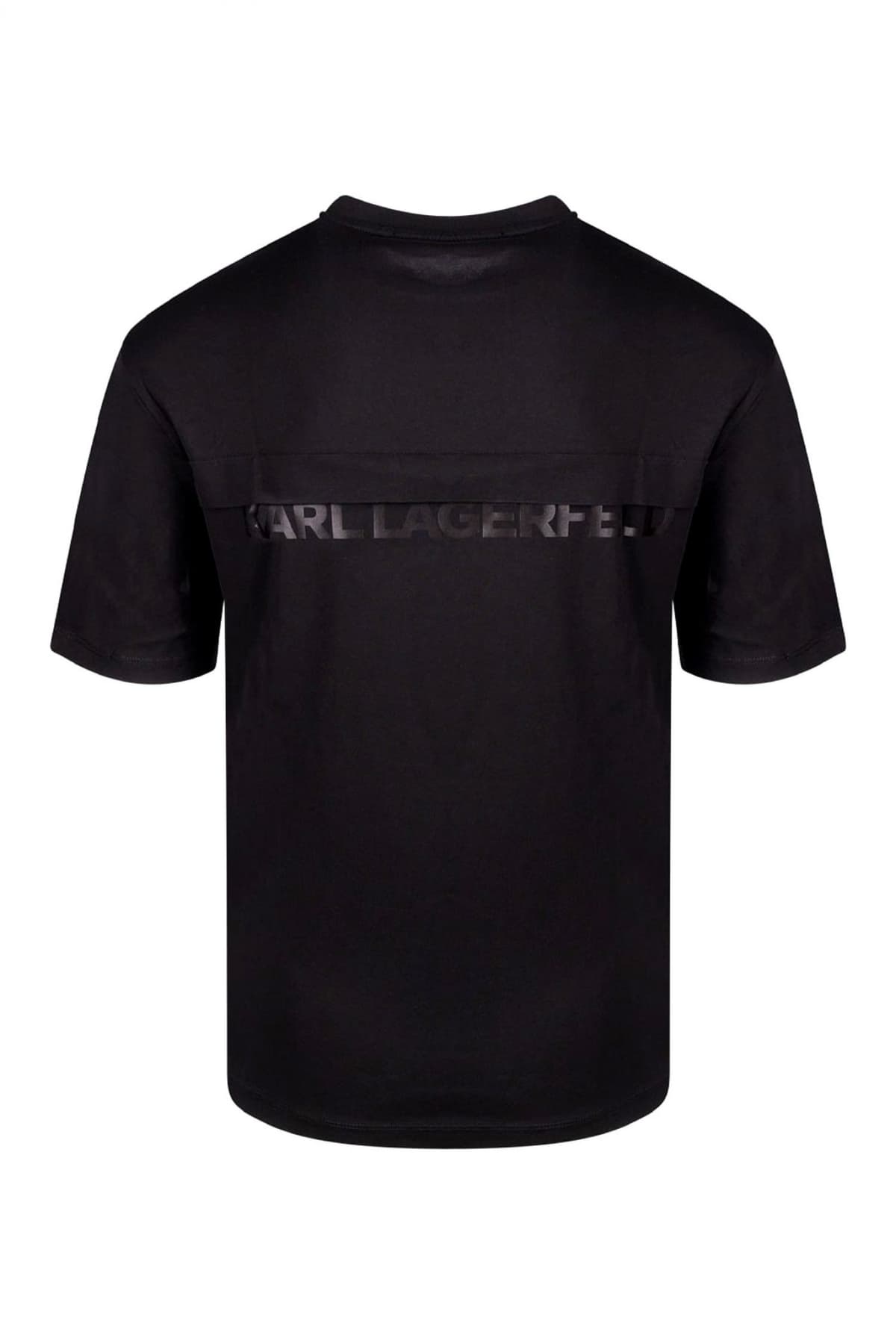 KARL LAGERFELD T-SHIRT CREW NECK LOGO ΜΑΥΡΟ
