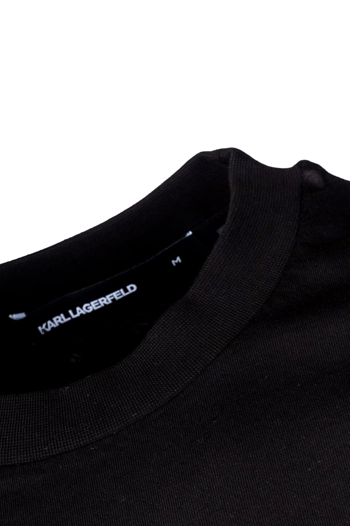 KARL LAGERFELD T-SHIRT CREW NECK LOGO ΜΑΥΡΟ