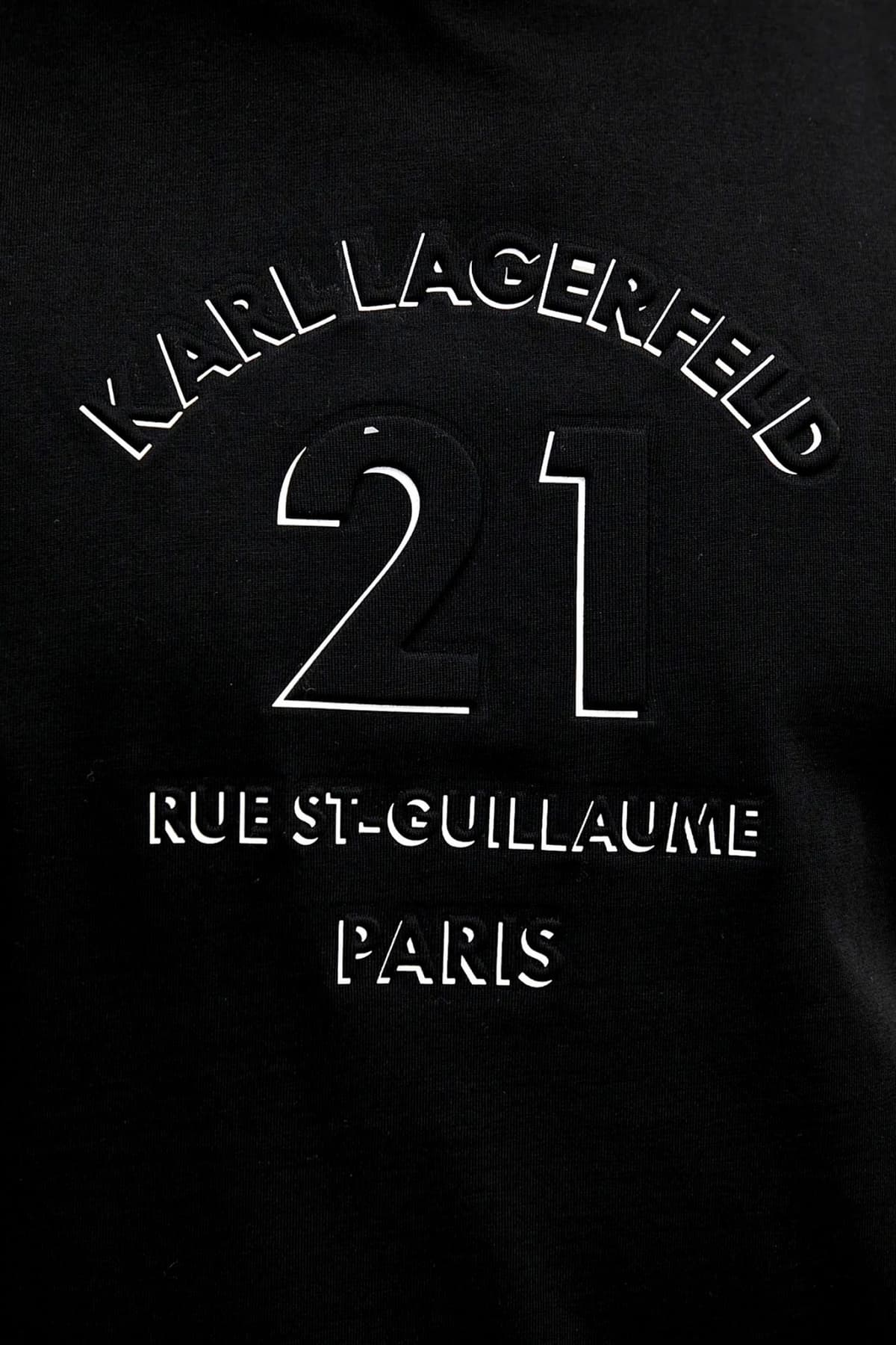 KARL LAGERFELD T-SHIRT CREW NECK LOGO ΜΑΥΡΟ
