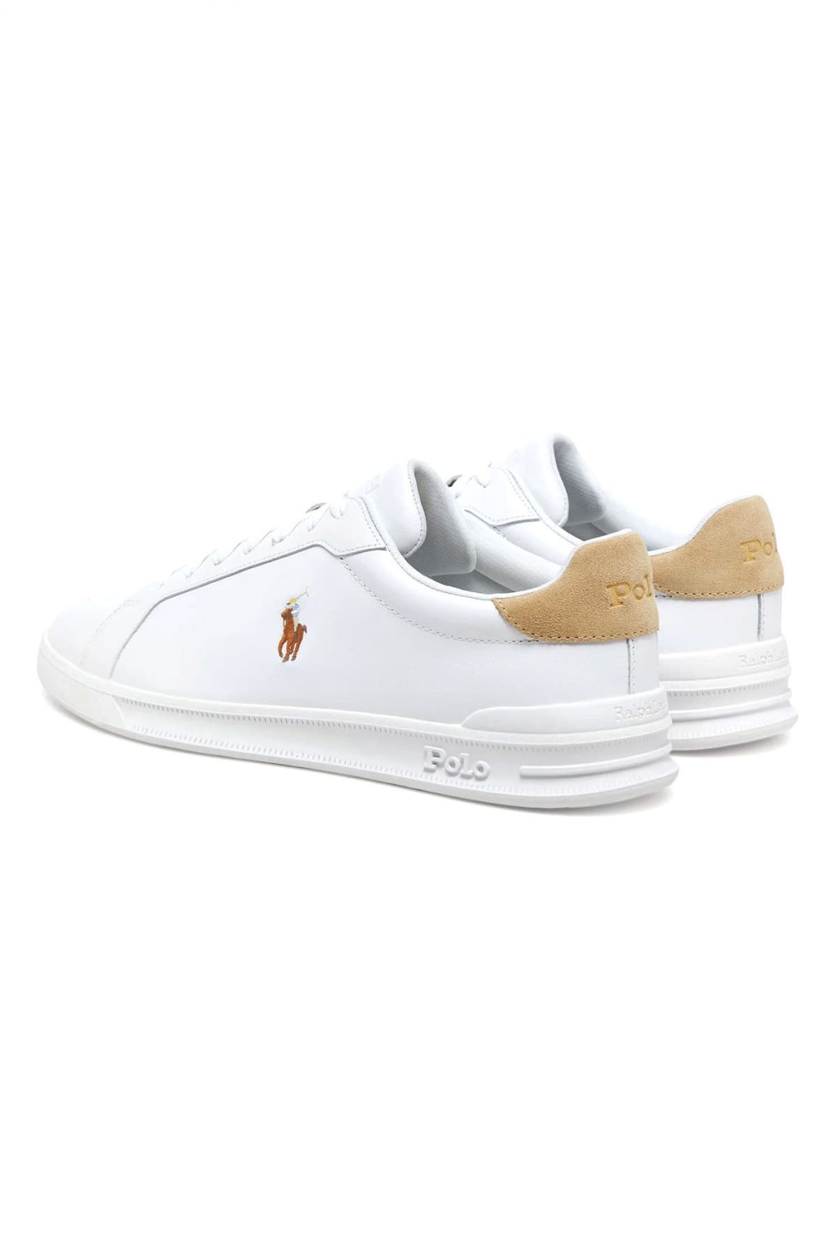 RALPH LAUREN ΠΑΠΟΥΤΣΙΑ SNEAKERS HRT CT II-SK-LTL MΠΕΖ ΛΕΠΤΟΜΕΡΕΙΕΣ LOGO ΛΕΥΚΟ