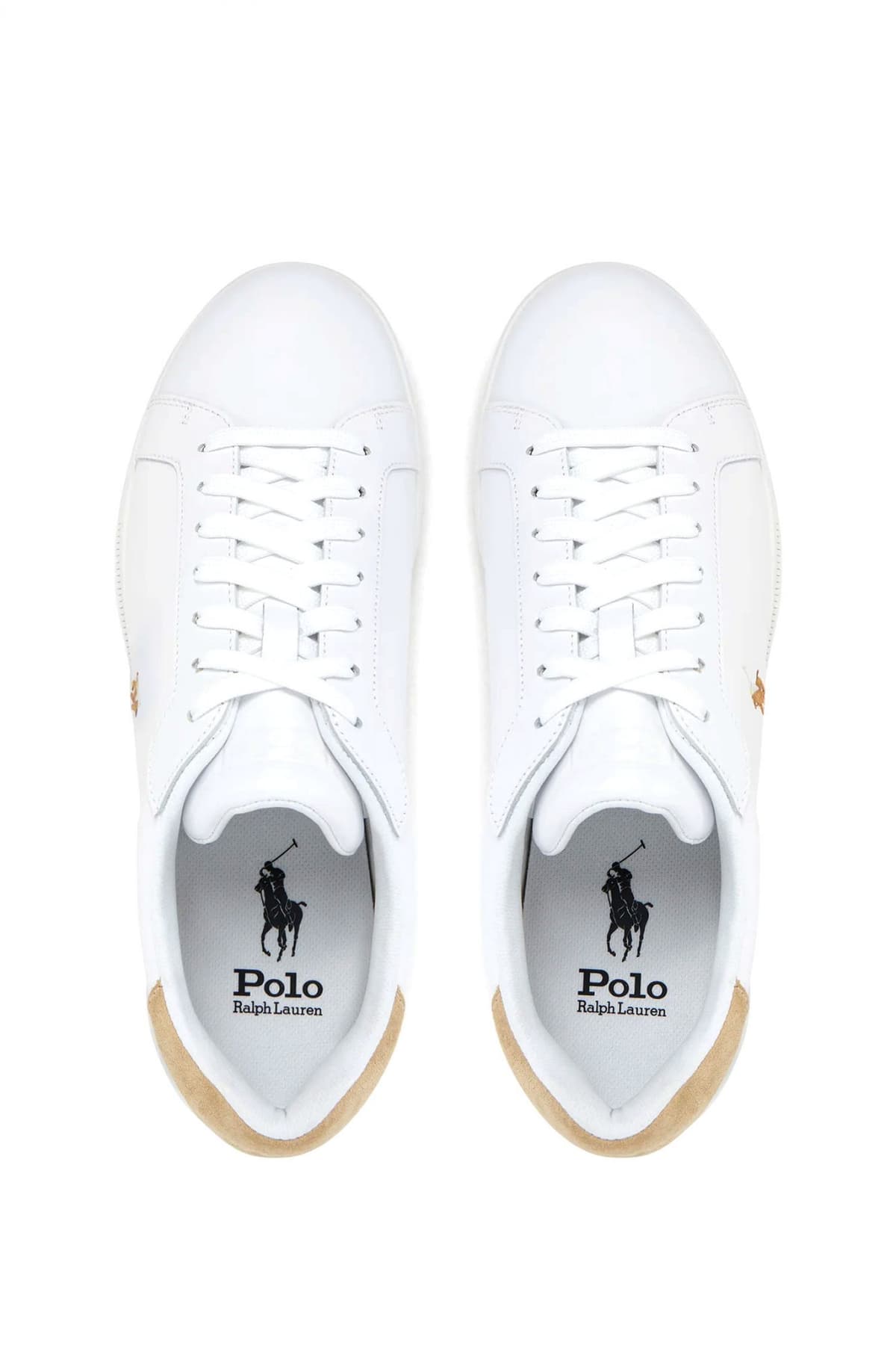 RALPH LAUREN ΠΑΠΟΥΤΣΙΑ SNEAKERS HRT CT II-SK-LTL MΠΕΖ ΛΕΠΤΟΜΕΡΕΙΕΣ LOGO ΛΕΥΚΟ