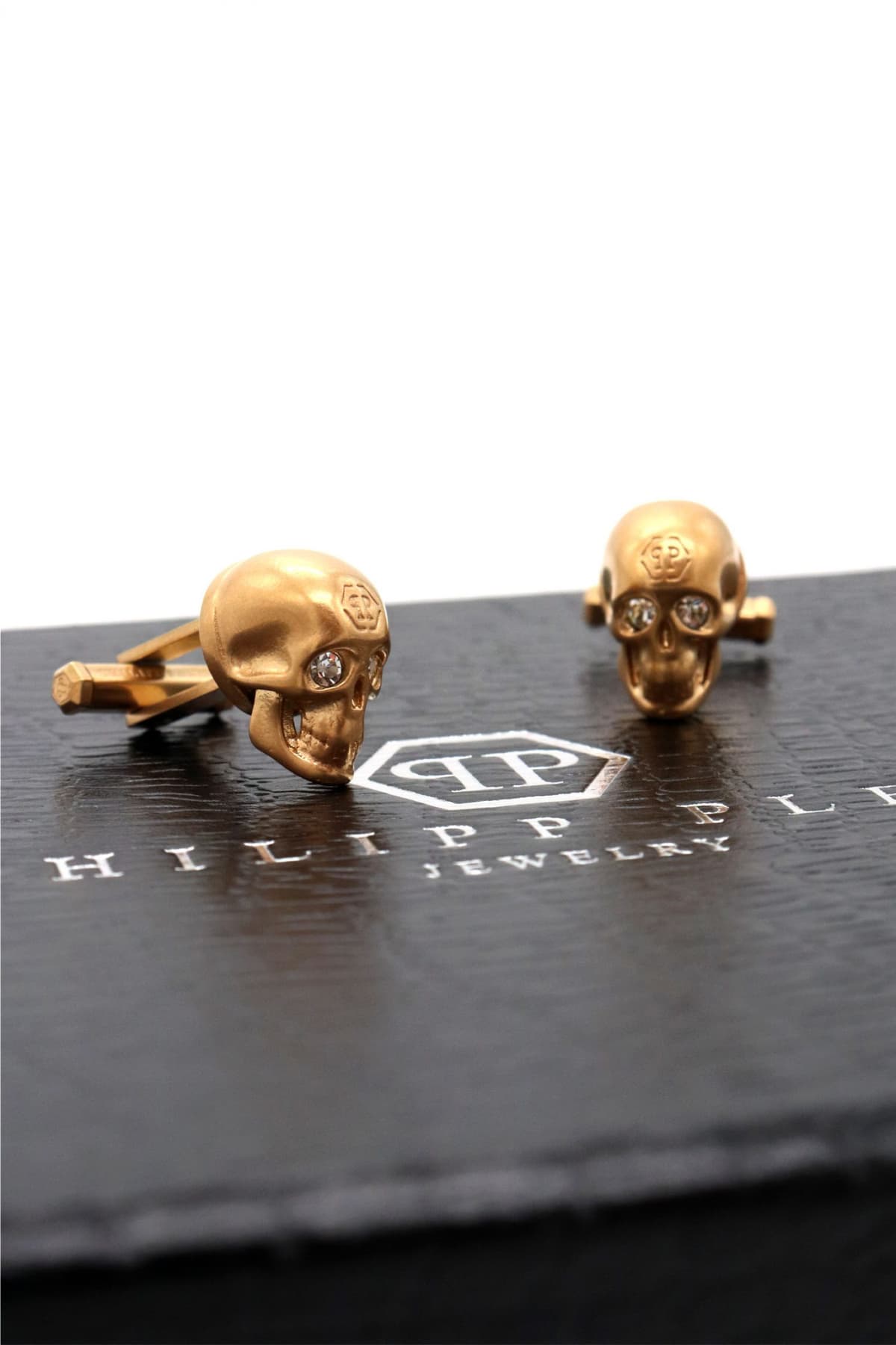 PHILIPP PLEIN ΜΑΝΙΚΕΤΟΚΟΥΜΠΑ CUFFLINKS IP 3D SKULL ΧΡΥΣΟ