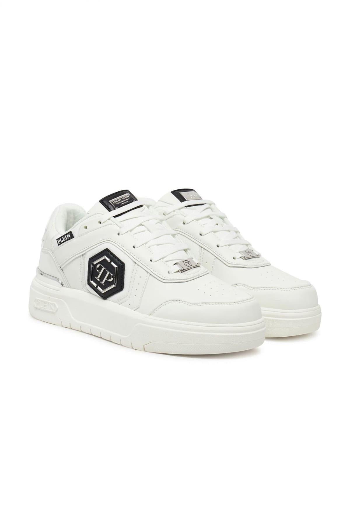 PHILIPP PLEIN ΠΑΠΟΥΤΣΙΑ SNEAKERS SK8R PLEIN LOW LOGO ΛΕΥΚΟ