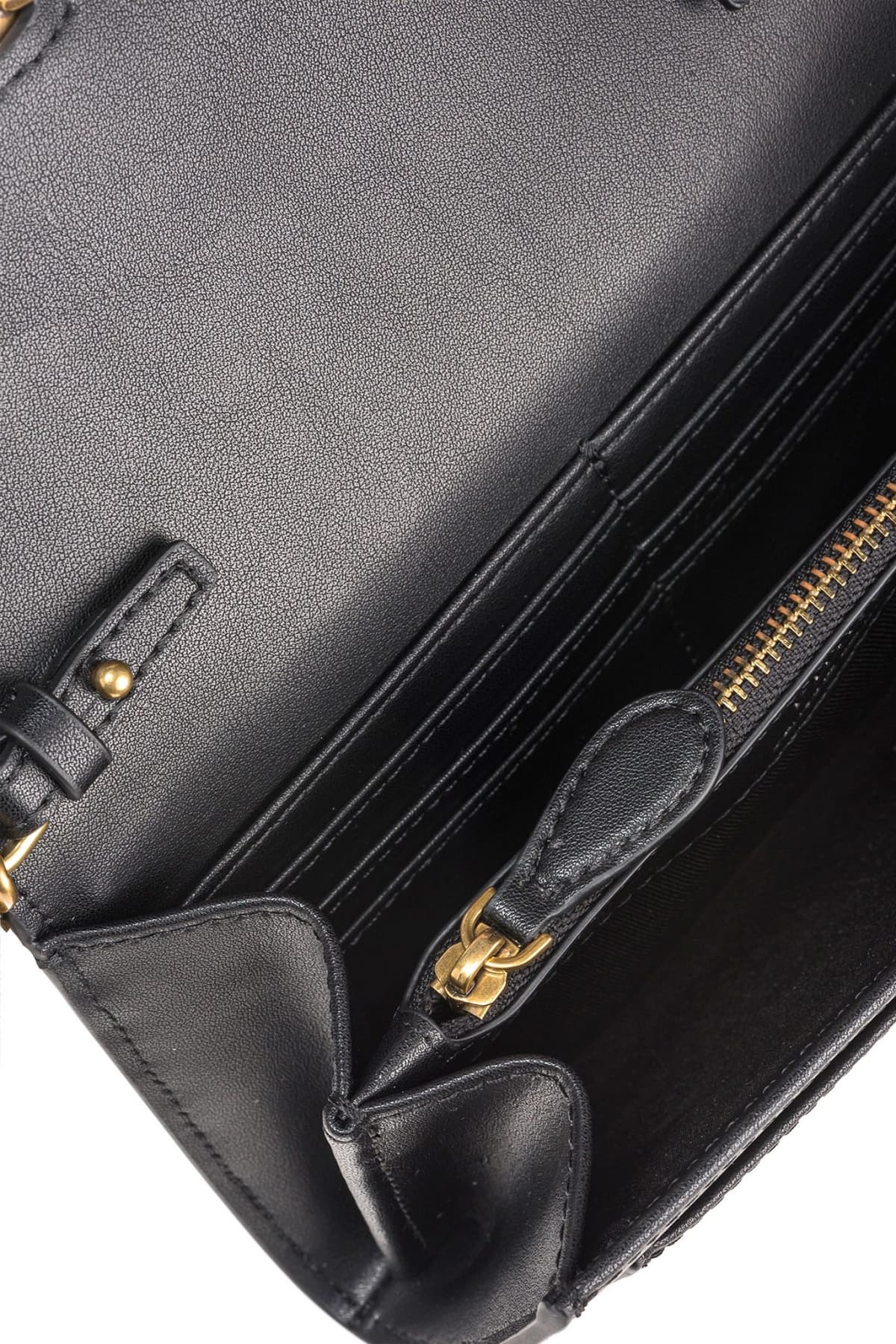 PINKO LOVE ICON WALLET C ΜΑΥΡΟ-ANTIQUE GOLD