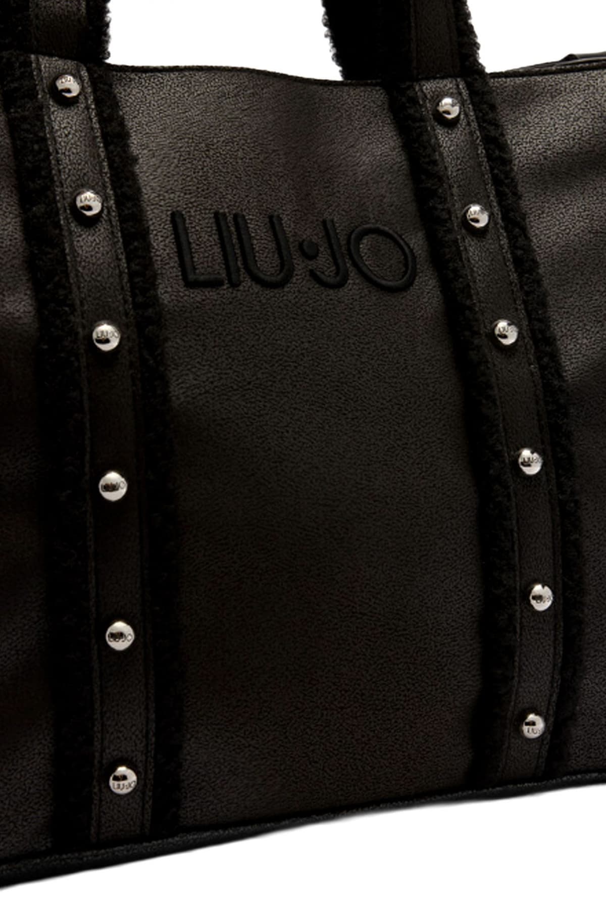 LIU-JO ΤΣΑΝΤΑ TOTE LOGO ΜΑΥΡΟ