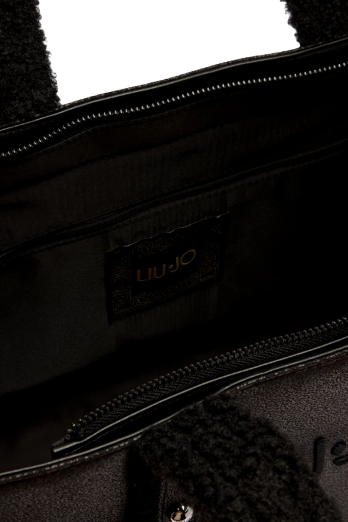 LIU-JO ΤΣΑΝΤΑ TOTE LOGO ΜΑΥΡΟ