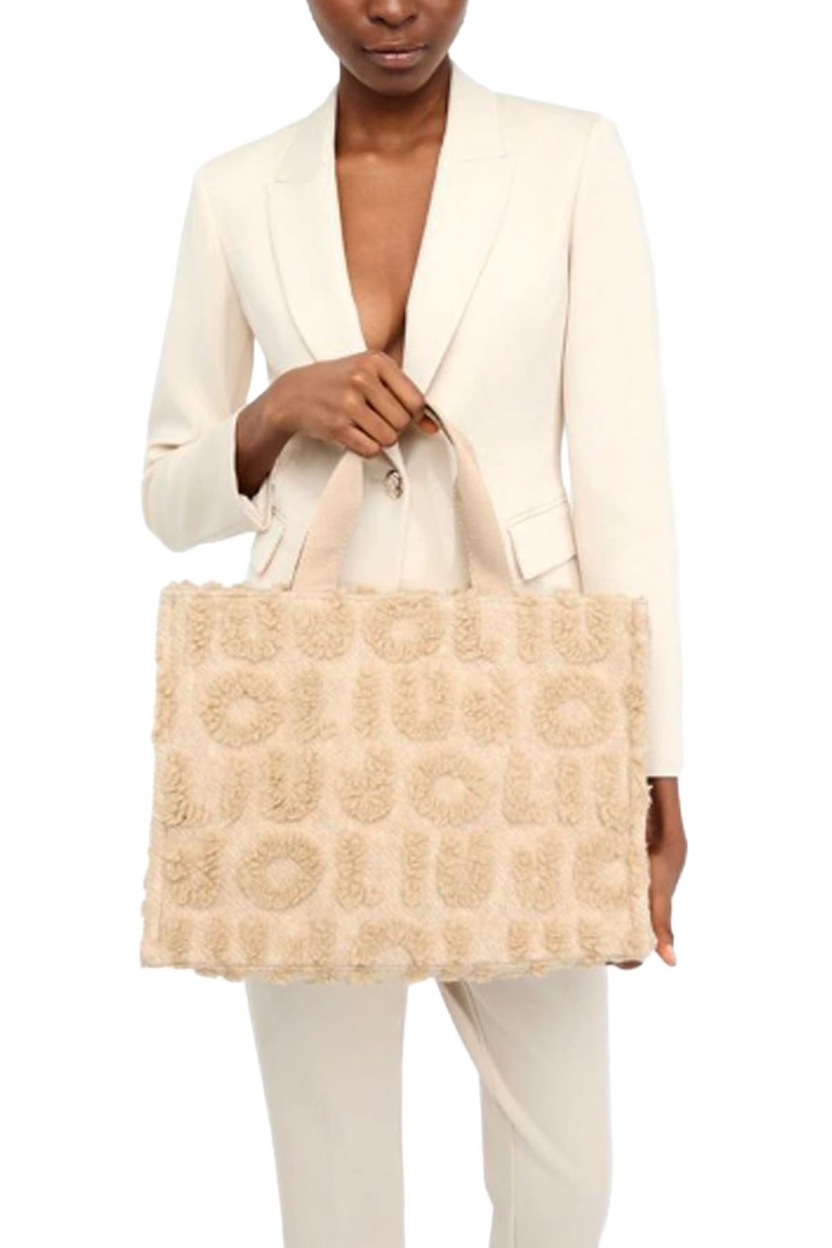 LIU-JO ΤΣΑΝΤΑ TOTE LOGO ΜΠΕΖ