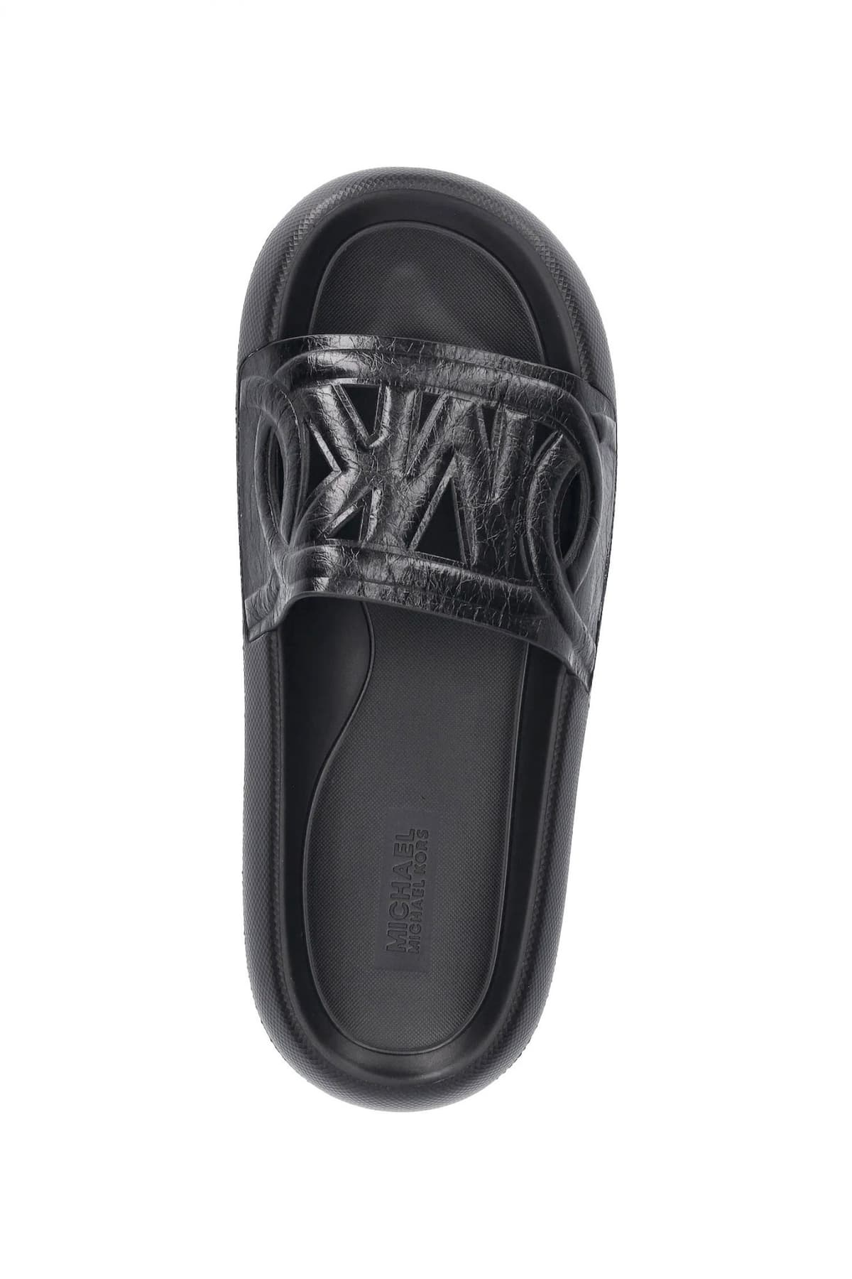 MICHAEL KORS ΠΑΠΟΥΤΣΙΑ ΠΑΝΤΟΦΛΕΣ SPLASH SLIDE ΑΝΑΓΛΥΦΟ LOGO ΜΑΥΡΟ