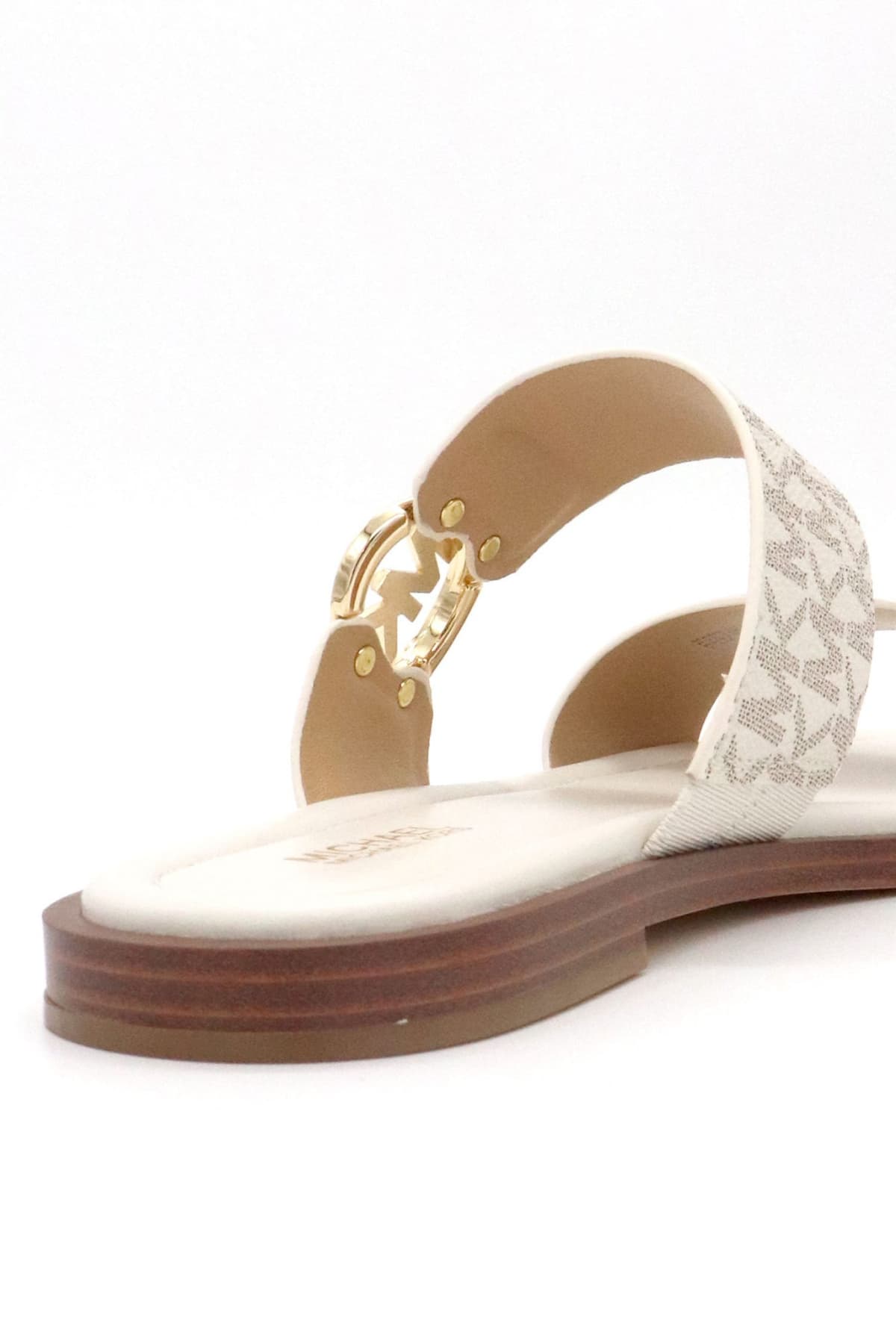 MICHAEL KORS ΠΑΠΟΥΤΣΙΑ ΠΑΝΤΟΦΛΕΣ VERA SANDAL ΜΕΤΑΛΛΙΚΟ LOGO MΠΕΖ/ΚΑΦΕ