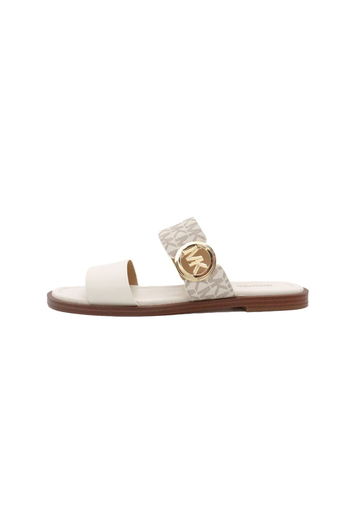 MICHAEL KORS ΠΑΠΟΥΤΣΙΑ ΠΑΝΤΟΦΛΕΣ VERA SANDAL ΜΕΤΑΛΛΙΚΟ LOGO MΠΕΖ/ΚΑΦΕ