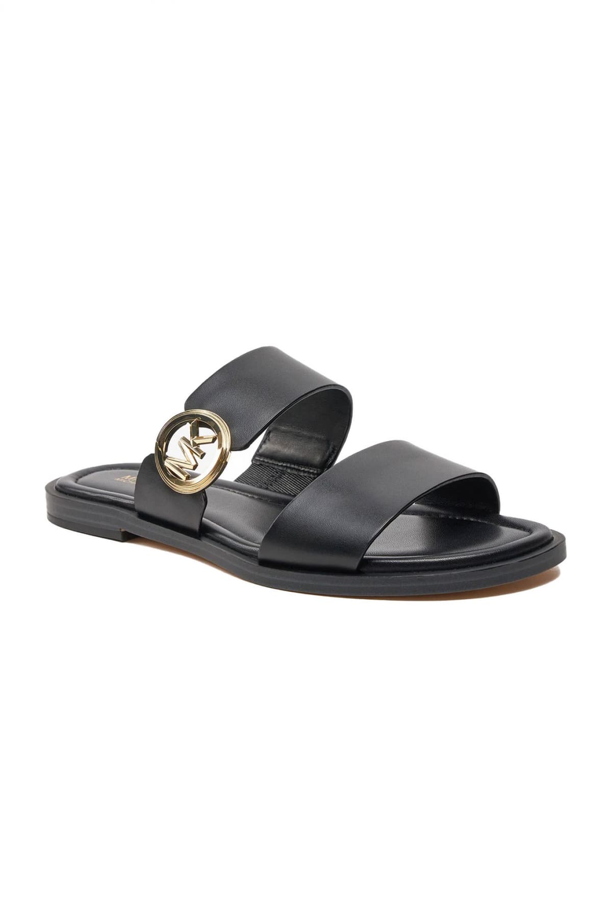 MICHAEL KORS ΠΑΠΟΥΤΣΙΑ ΠΑΝΤΟΦΛΕΣ VERA SANDAL ΜΕΤΑΛΛΙΚΟ LOGO ΜΑΥΡΟ