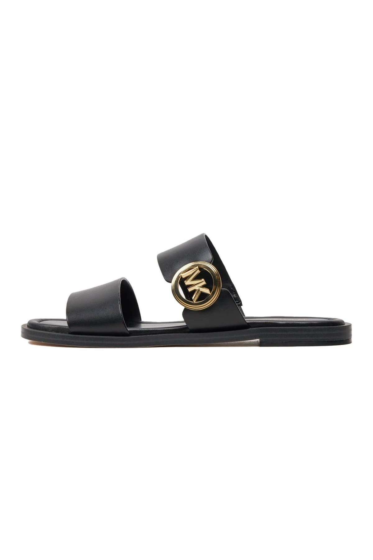 MICHAEL KORS ΠΑΠΟΥΤΣΙΑ ΠΑΝΤΟΦΛΕΣ VERA SANDAL ΜΕΤΑΛΛΙΚΟ LOGO ΜΑΥΡΟ
