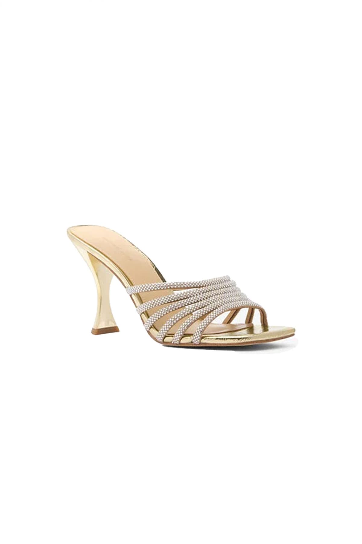 MICHAEL KORS ΠΑΠΟΥΤΣΙΑ MULES HAISLEY HIGH SANDAL ΣΤΡΑΣ ΧΡΥΣΟ