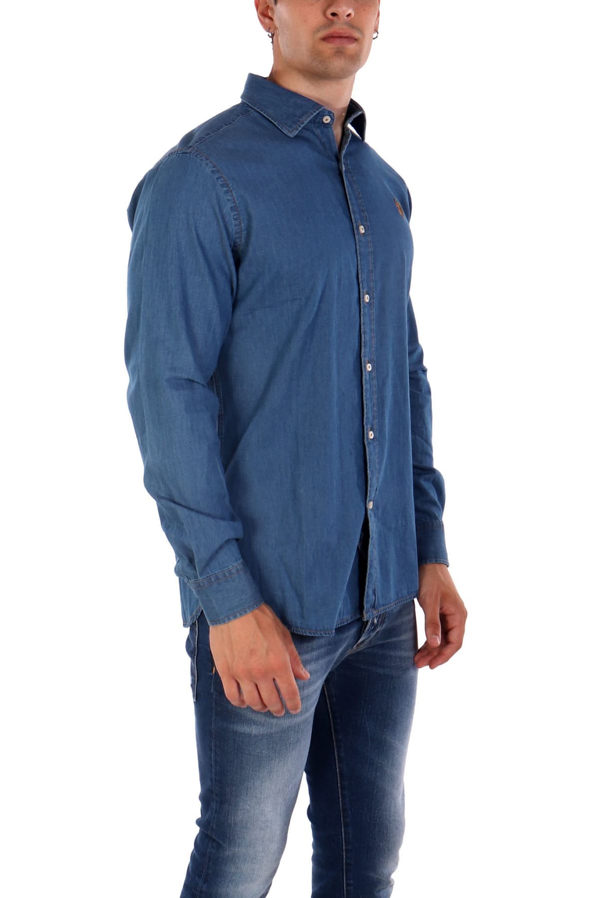 U.S. POLO ASSN ΠΟΥΚΑΜΙΣΟ JEANS ΜΠΛΕ