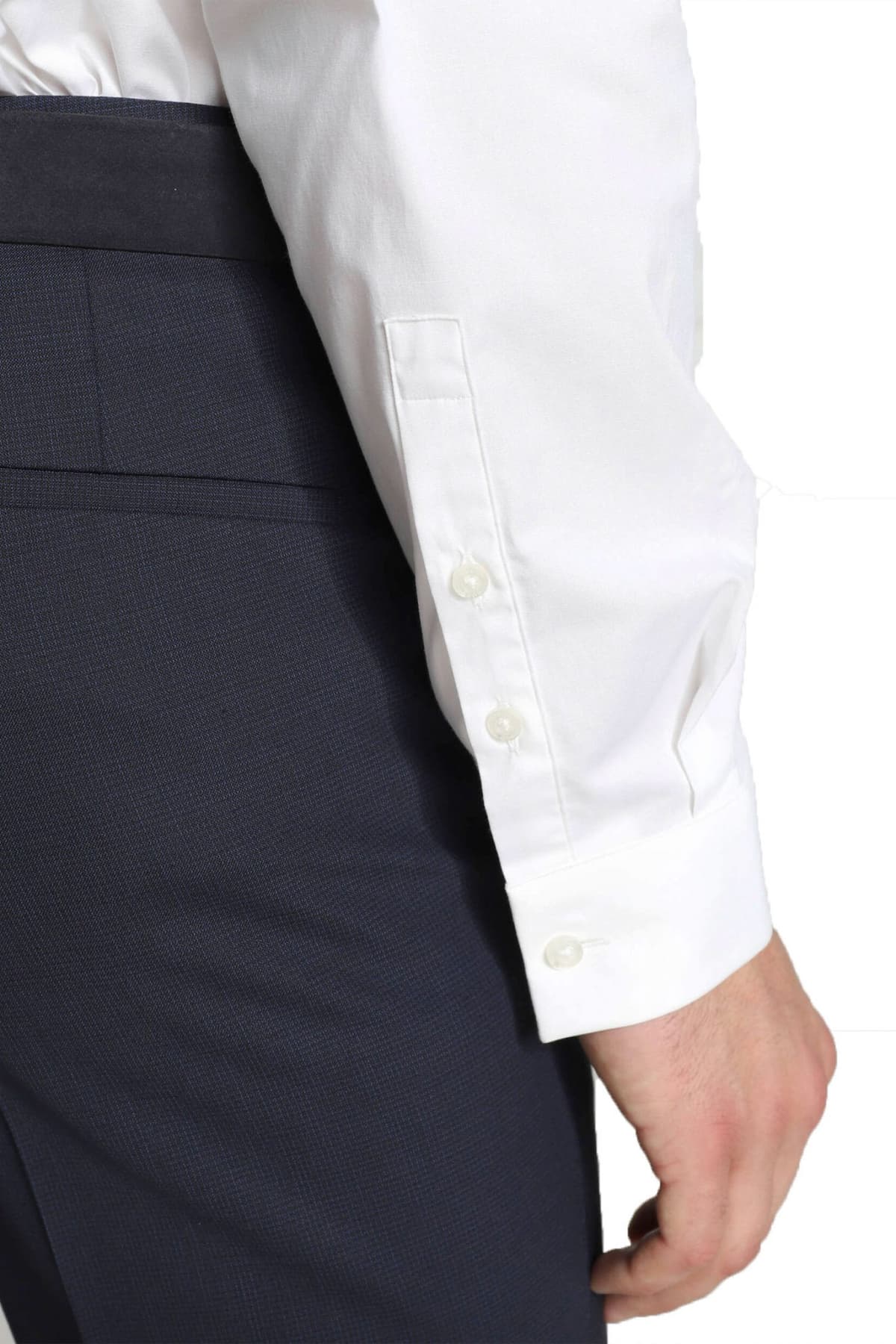 HUGO ΠΟΥΚΑΜΙΣΟ ERO3 EXTRA SLIM FIT STRETCH ΜΕΤΑΛΛΙΚΟ LOGO ΛΕΥΚΟ