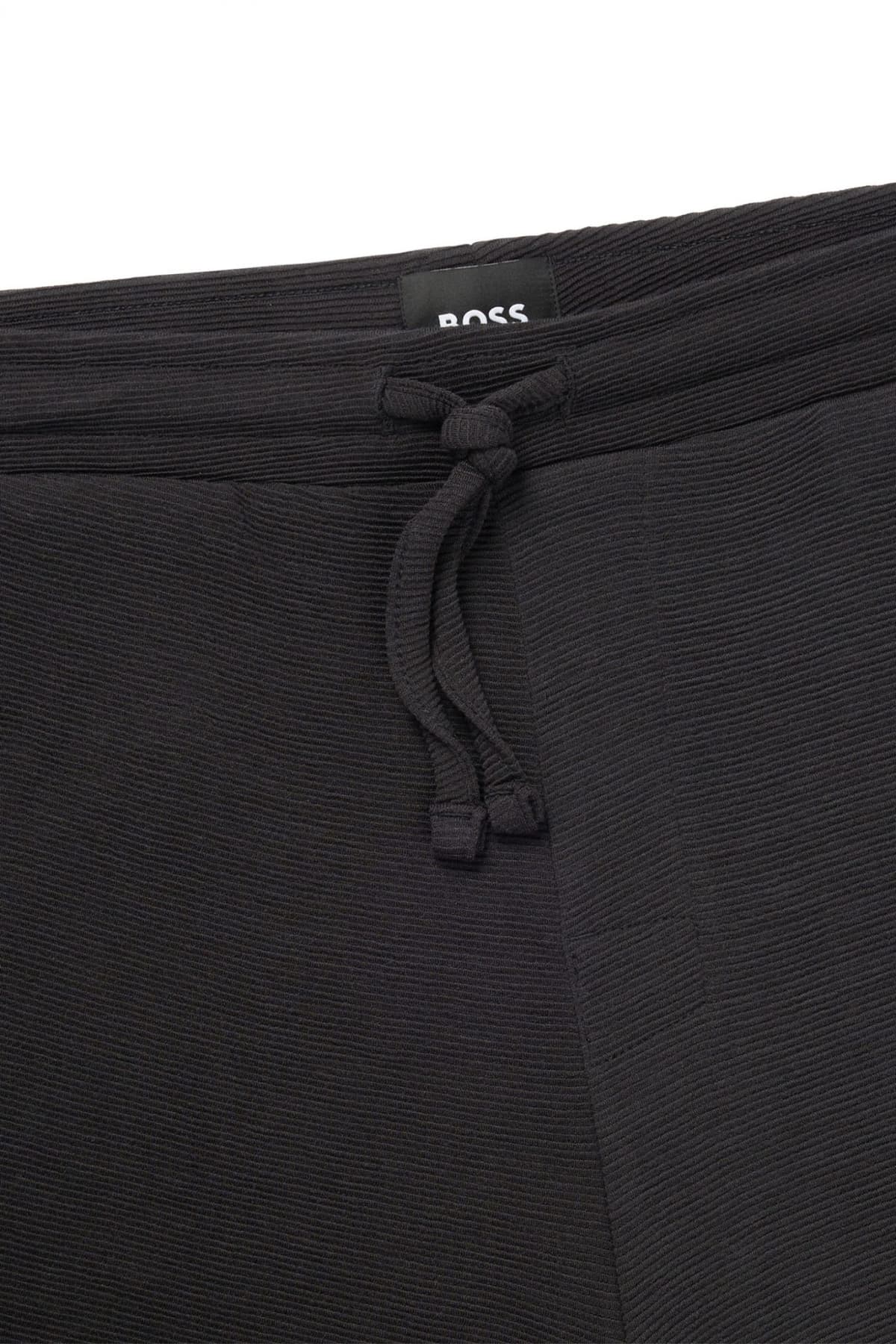 BOSS HOMEWEAR ΒΕΡΜΟΥΔΑ ΦΟΥΤΕΡ RIB SHORTS ΜΑΥΡΟ