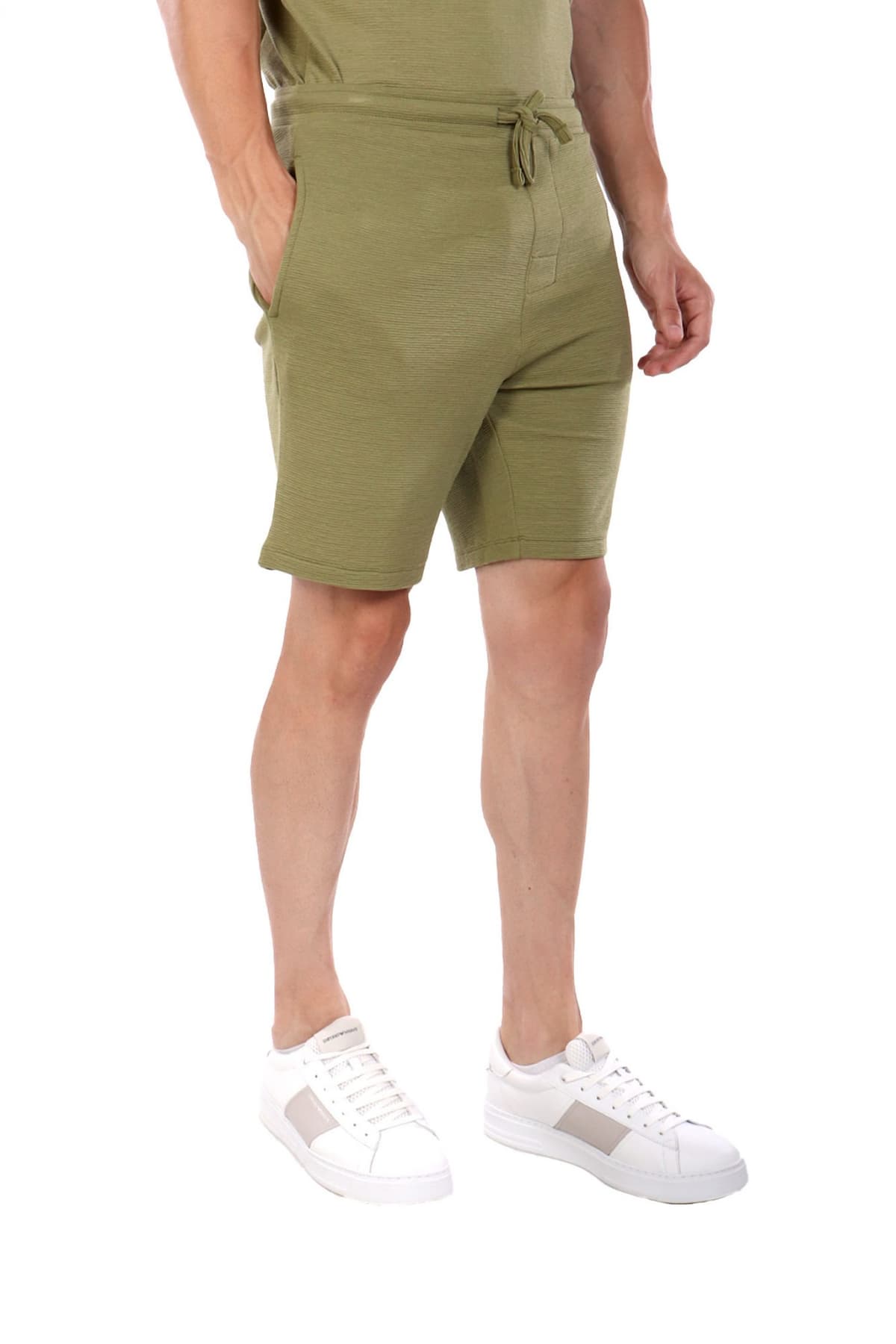 BOSS HOMEWEAR ΒΕΡΜΟΥΔΑ ΦΟΥΤΕΡ RIB SHORTS ΧΑΚΙ