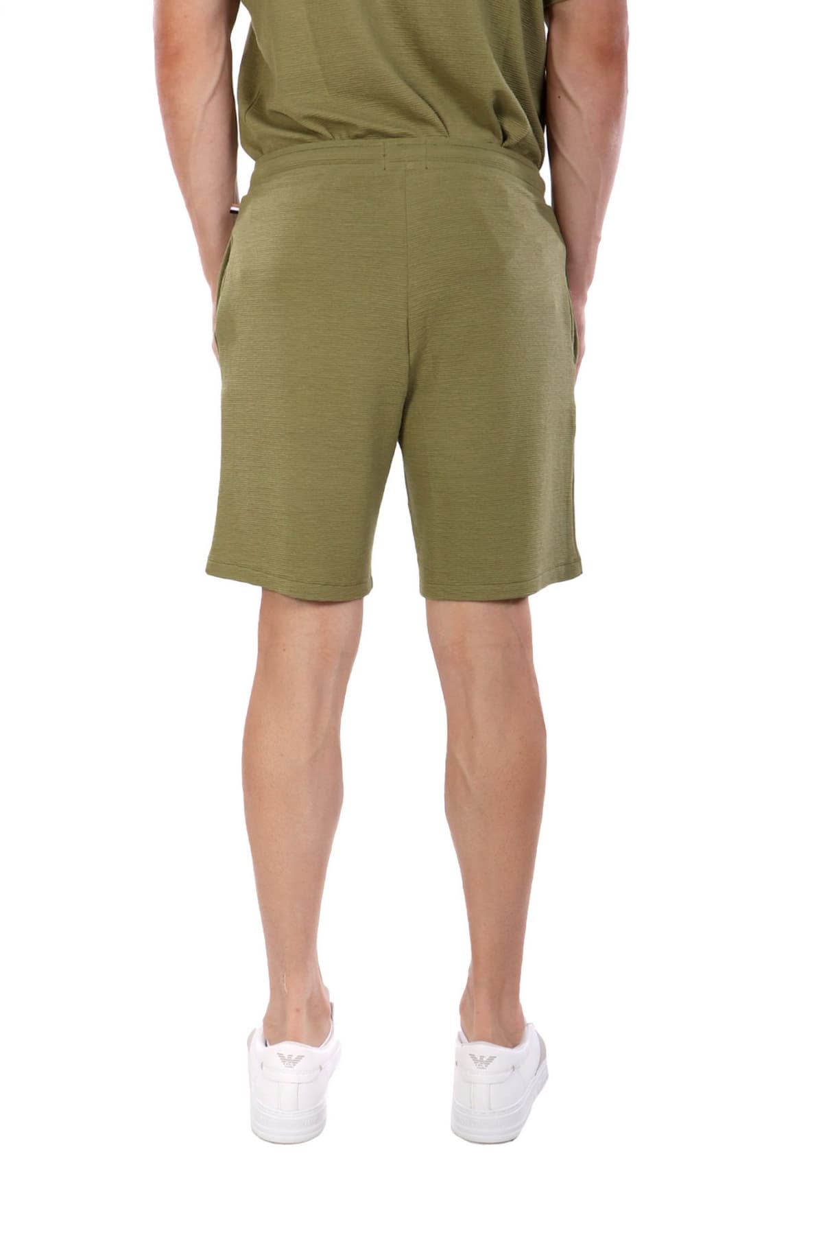BOSS HOMEWEAR ΒΕΡΜΟΥΔΑ ΦΟΥΤΕΡ RIB SHORTS ΧΑΚΙ
