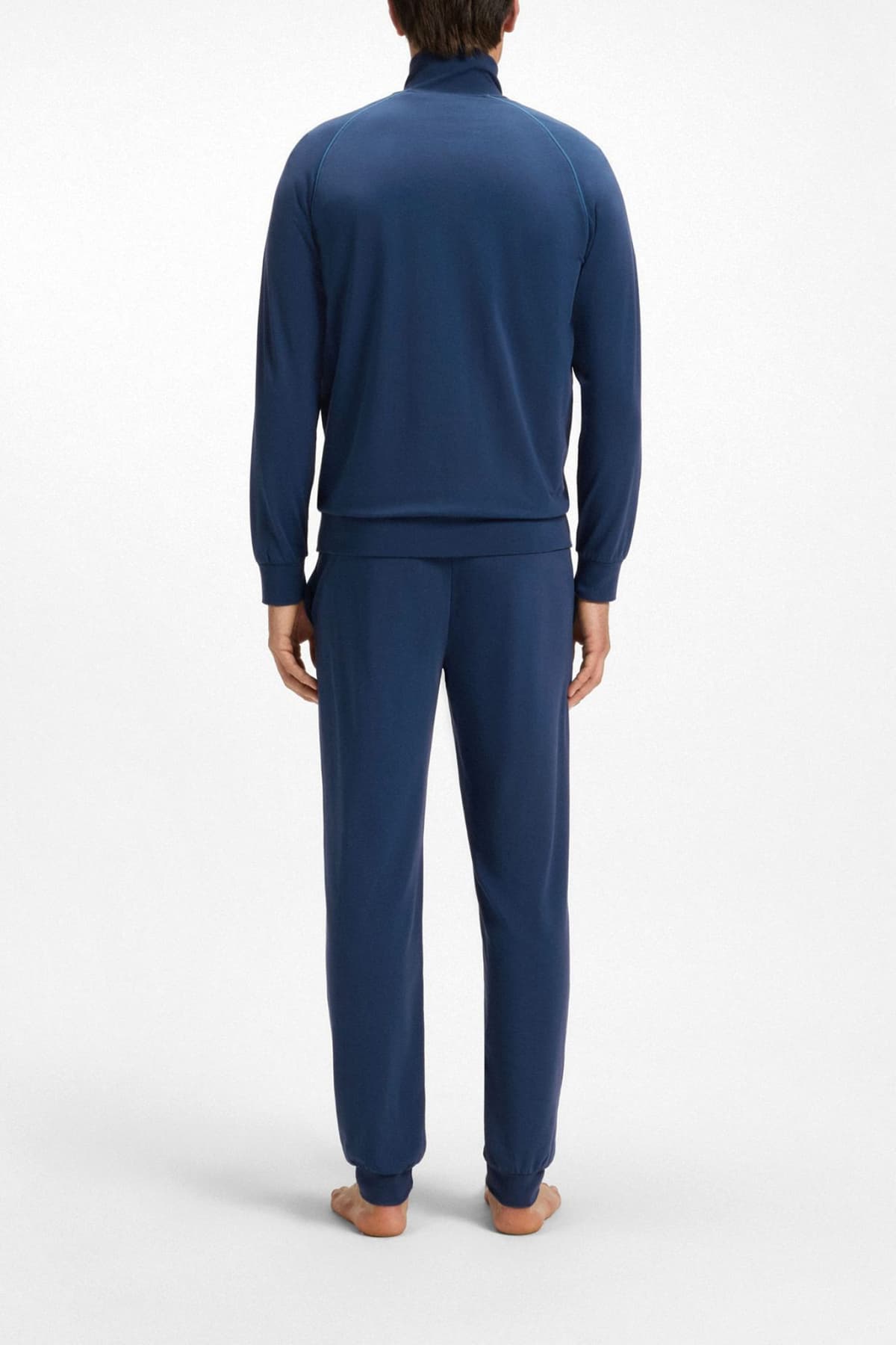 BOSS HOMEWEAR ΦΟΥΤΕΡ ZIPHOOD MIXMATCH JACKET Z ΡΑΦ ΜΠΛΕ