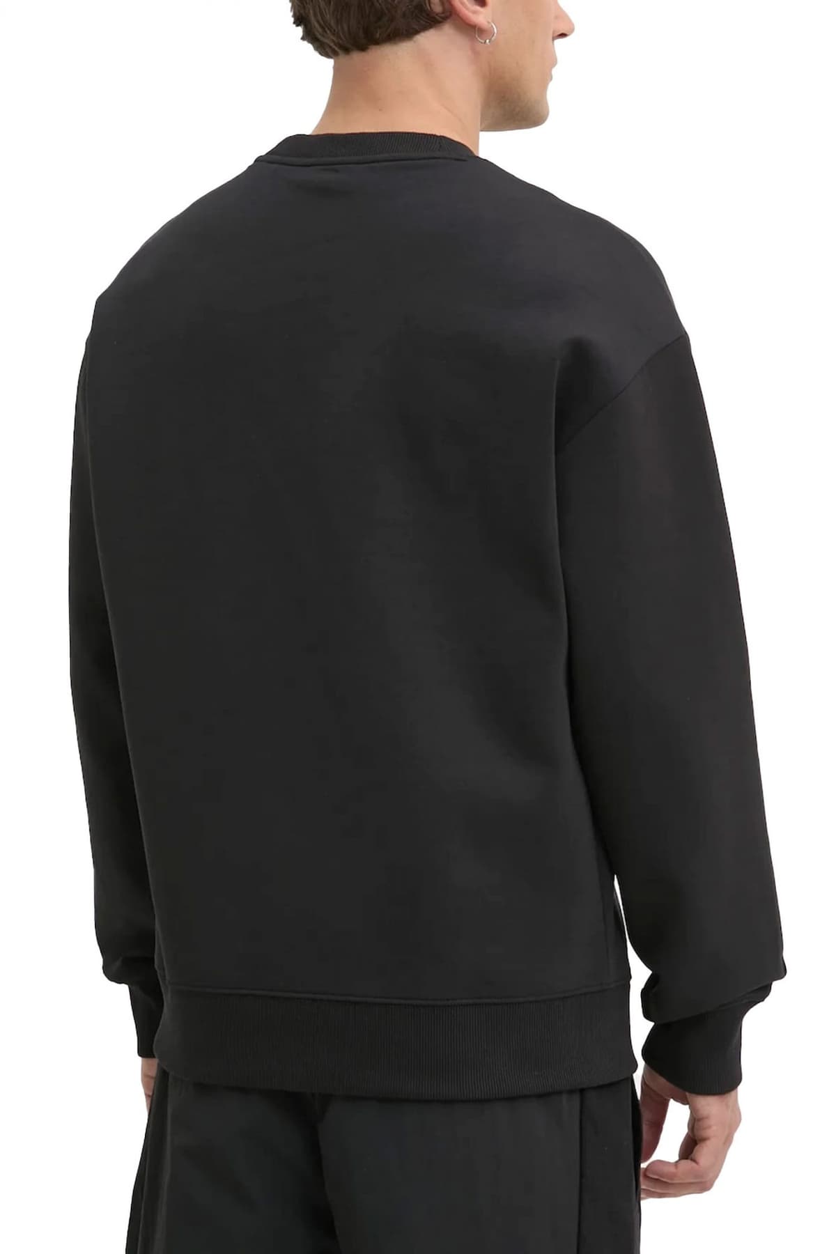 HUGO ΦΟΥΤΕΡ CREWNECK DETTIL RELAXED FIT LOGO ΜΕΤΑΛΛΙΚΟ ΜΑΥΡΟ