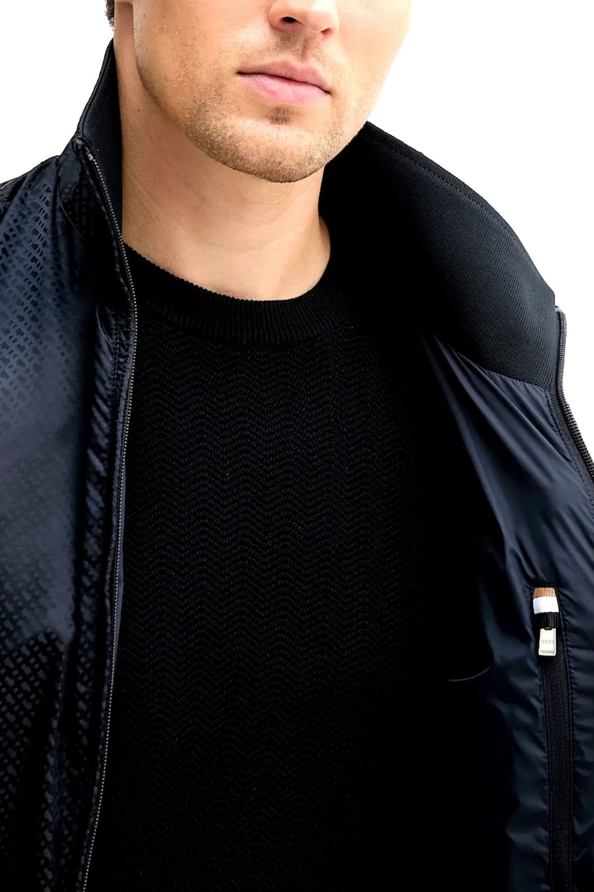 BOSS ΜΠΟΥΦΑΝ BOMBER ALL OVER LOGO C-CASAMU ΜΠΛΕ