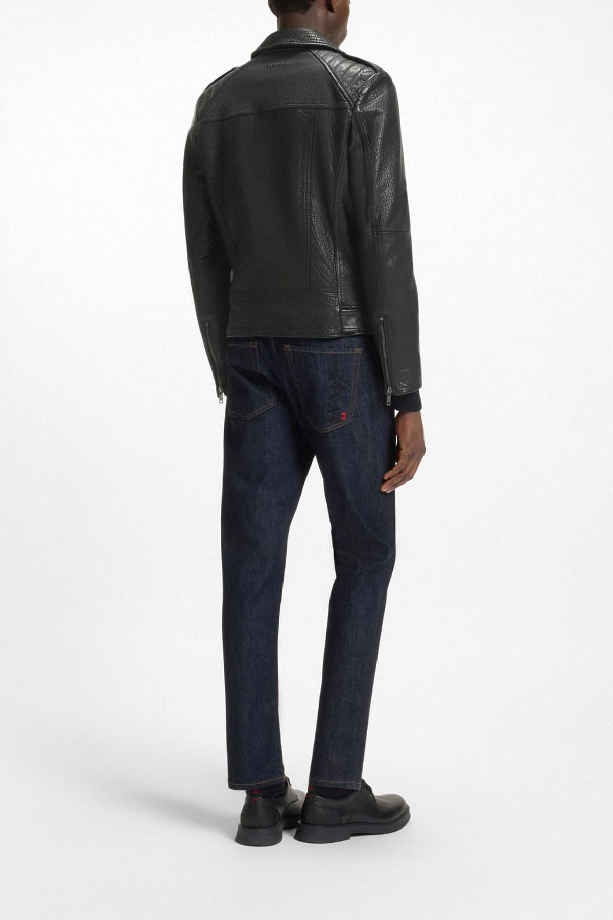 Men's Leather Jackets Hugo Black