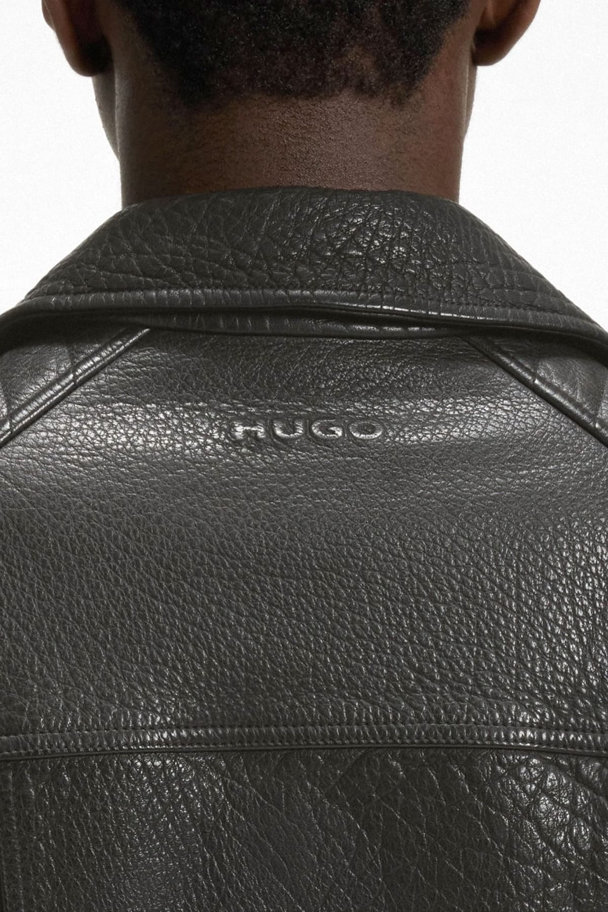 Men's Leather Jackets Hugo Black