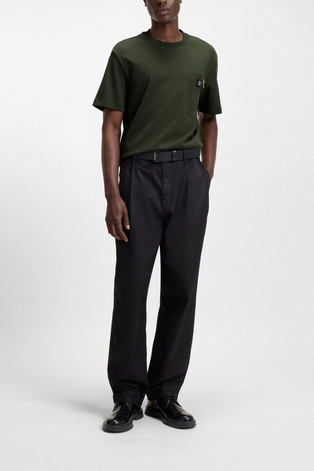 HUGO T-SHIRT DARGENTEE LOGO ΜΕΤΑΛΛΙΚΟ ΤΣΕΠΗ ΧΑΚΙ