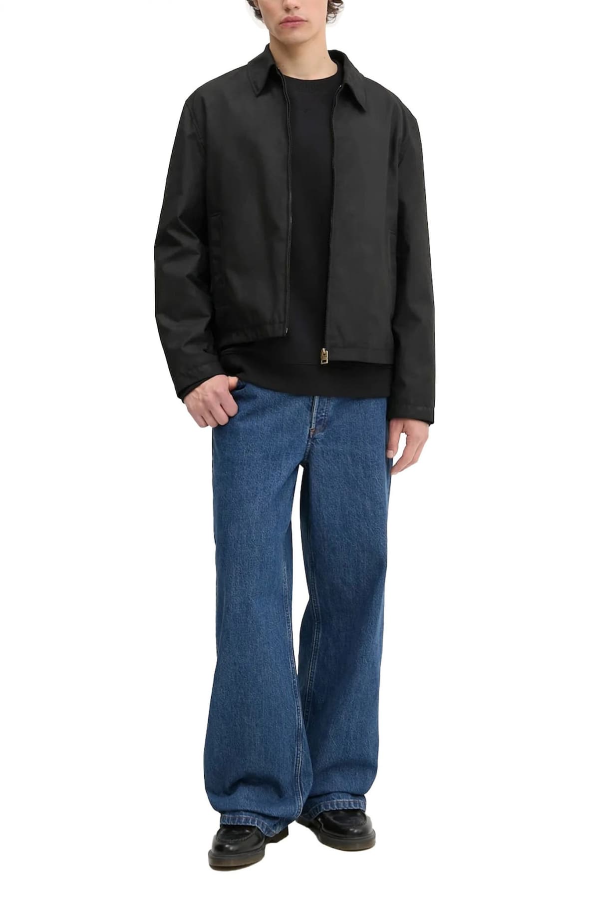 HUGO ΦΟΥΤΕΡ CREWNECK DARGENCREW LOGO ΜΕΤΑΛΛΙΚΟ ΦΕΡΜΟΥΑΡ ΚΑΤΩ ΜΑΥΡΟ