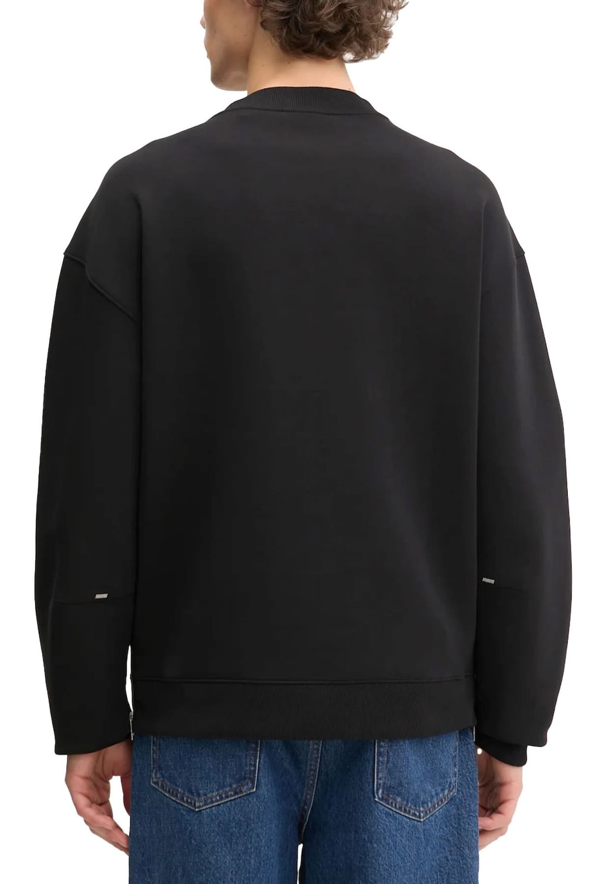 HUGO ΦΟΥΤΕΡ CREWNECK DARGENCREW LOGO ΜΕΤΑΛΛΙΚΟ ΦΕΡΜΟΥΑΡ ΚΑΤΩ ΜΑΥΡΟ