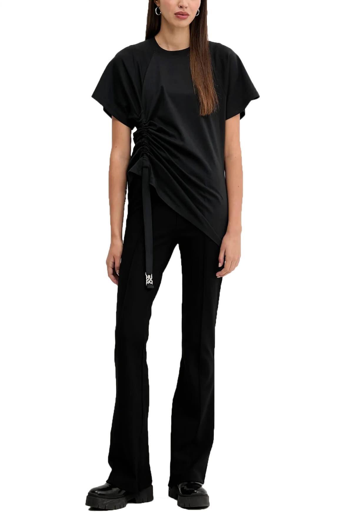 HUGO T-SHIRT DAQUA LOGO ΜΑΥΡΟ