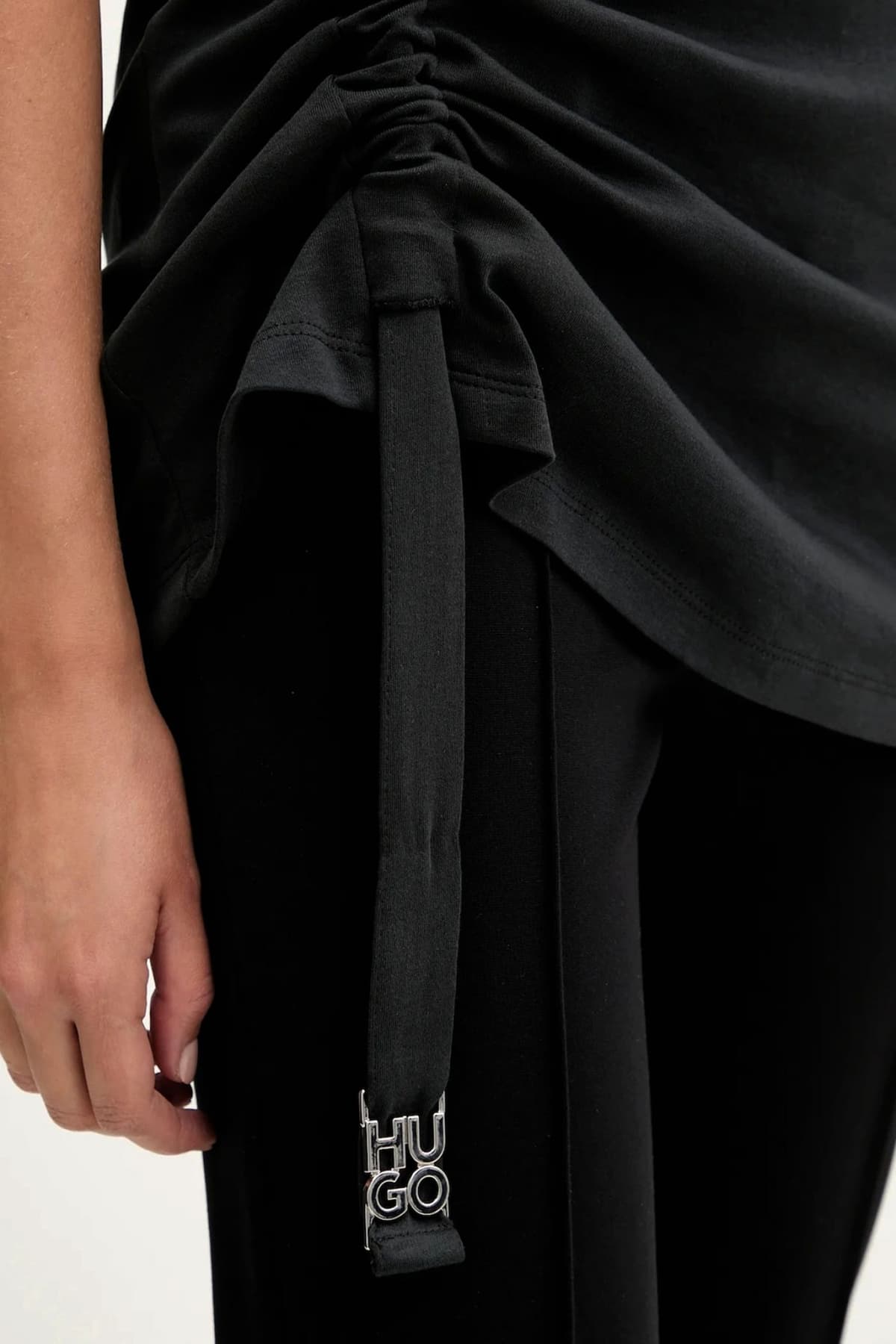 HUGO T-SHIRT DAQUA LOGO ΜΑΥΡΟ