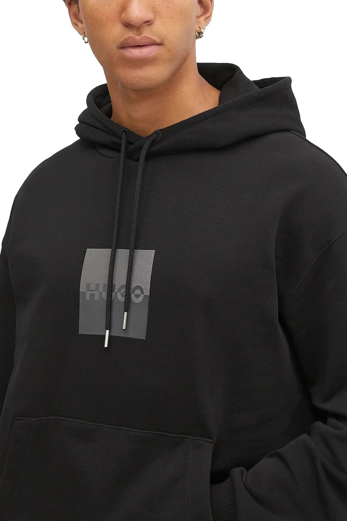 HUGO ΦΟΥΤΕΡ HOODIE DUSPLITER LOGO ΜΑΥΡΟ