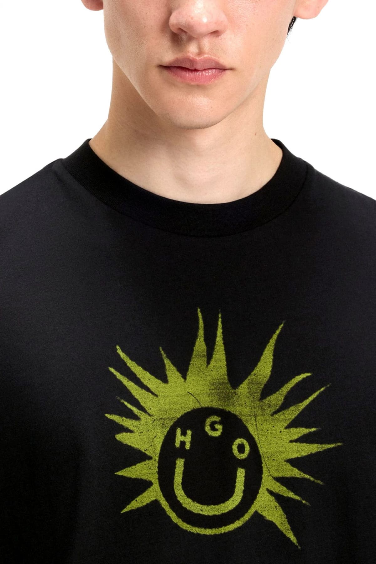 HUGO BLUE Τ-SHIRT NUGIX ΜΑΥΡΟ