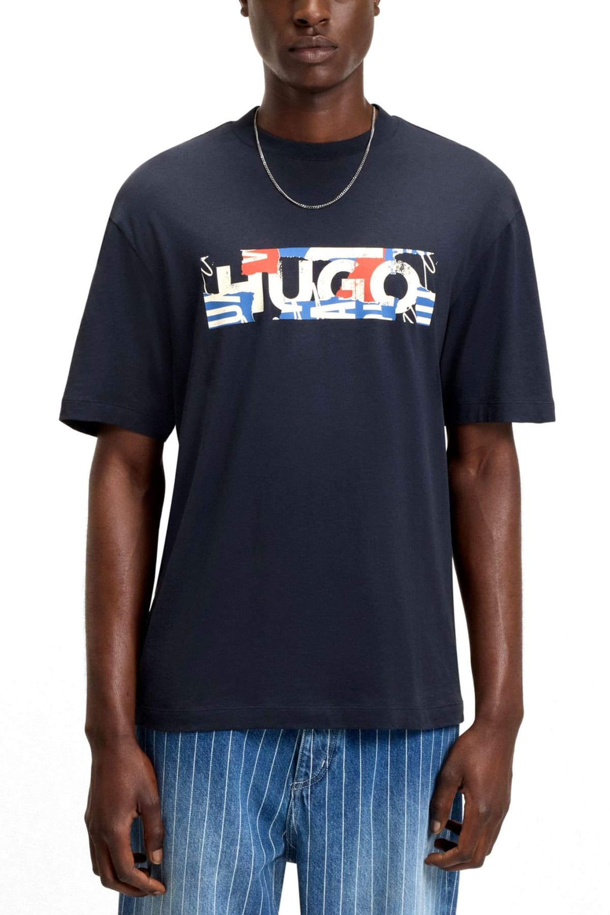 HUGO BLUE Τ-SHIRT NUGIX ΜΠΛΕ