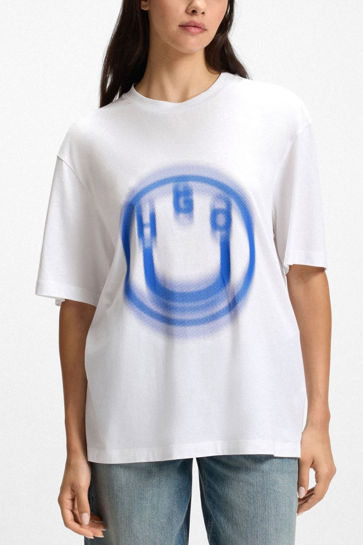 HUGO BLUE Τ-SHIRT NALAX ΛΕΥΚΟ