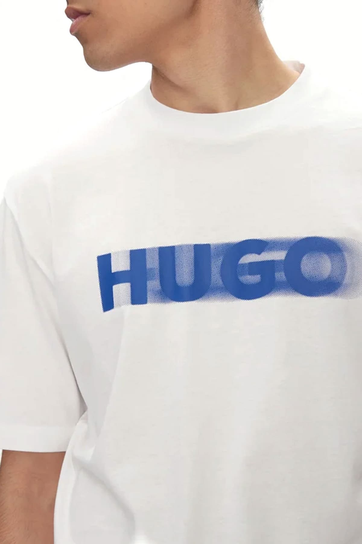 HUGO BLUE Τ-SHIRT NALAX ΛΕΥΚΟ