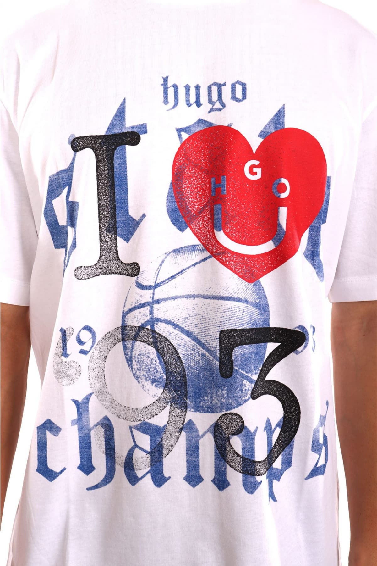 HUGO BLUE Τ-SHIRT NOTIX ΛΕΥΚΟ