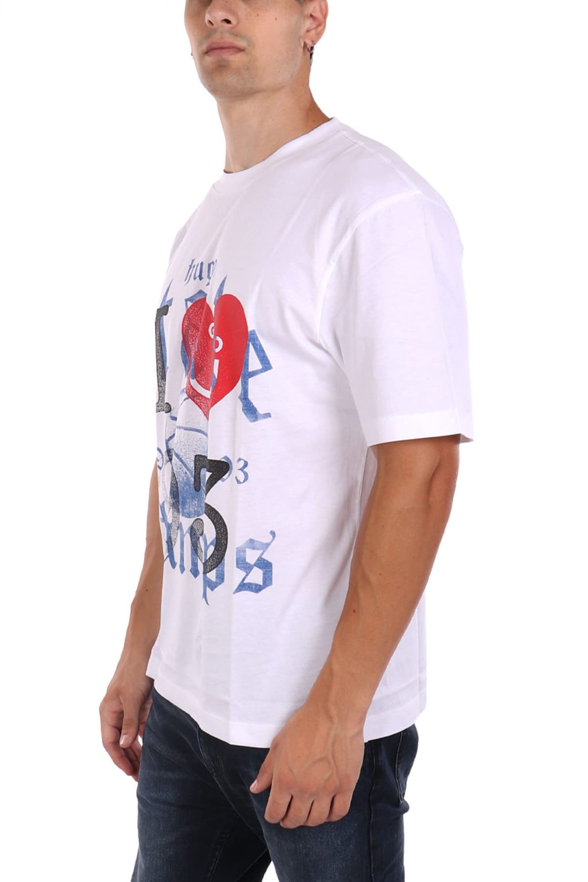 HUGO BLUE Τ-SHIRT NOTIX ΛΕΥΚΟ