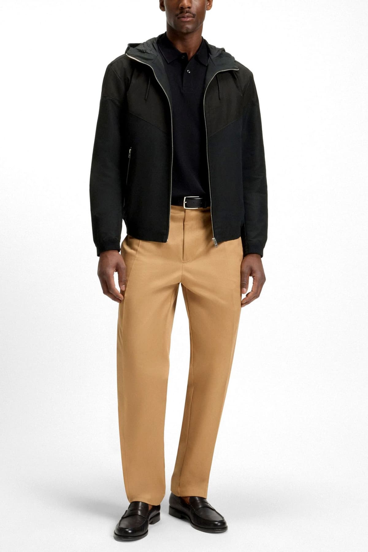 BOSS ΜΠΟΥΦΑΝ JACKET HOODIE H-CIRENO4 ΜΑΥΡΟ