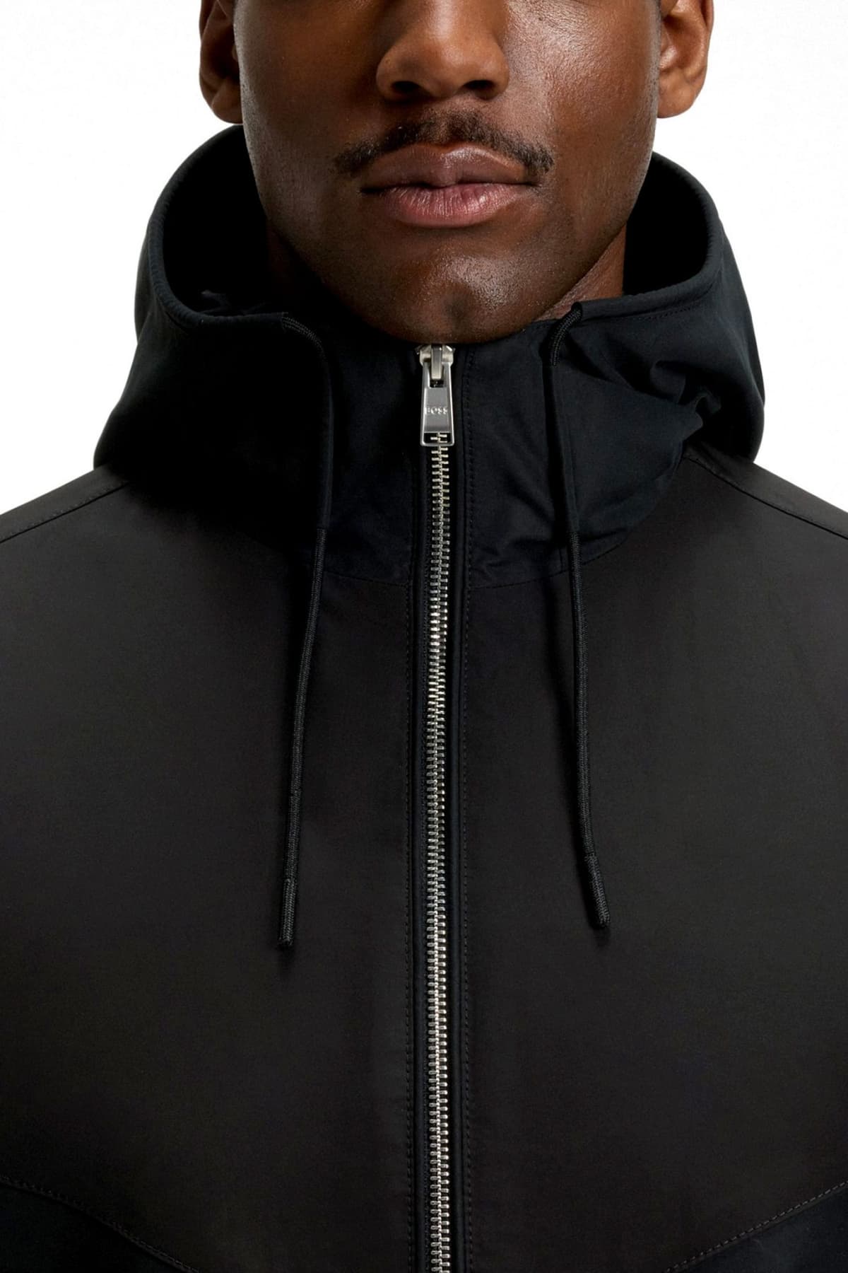 BOSS ΜΠΟΥΦΑΝ JACKET HOODIE H-CIRENO4 ΜΑΥΡΟ