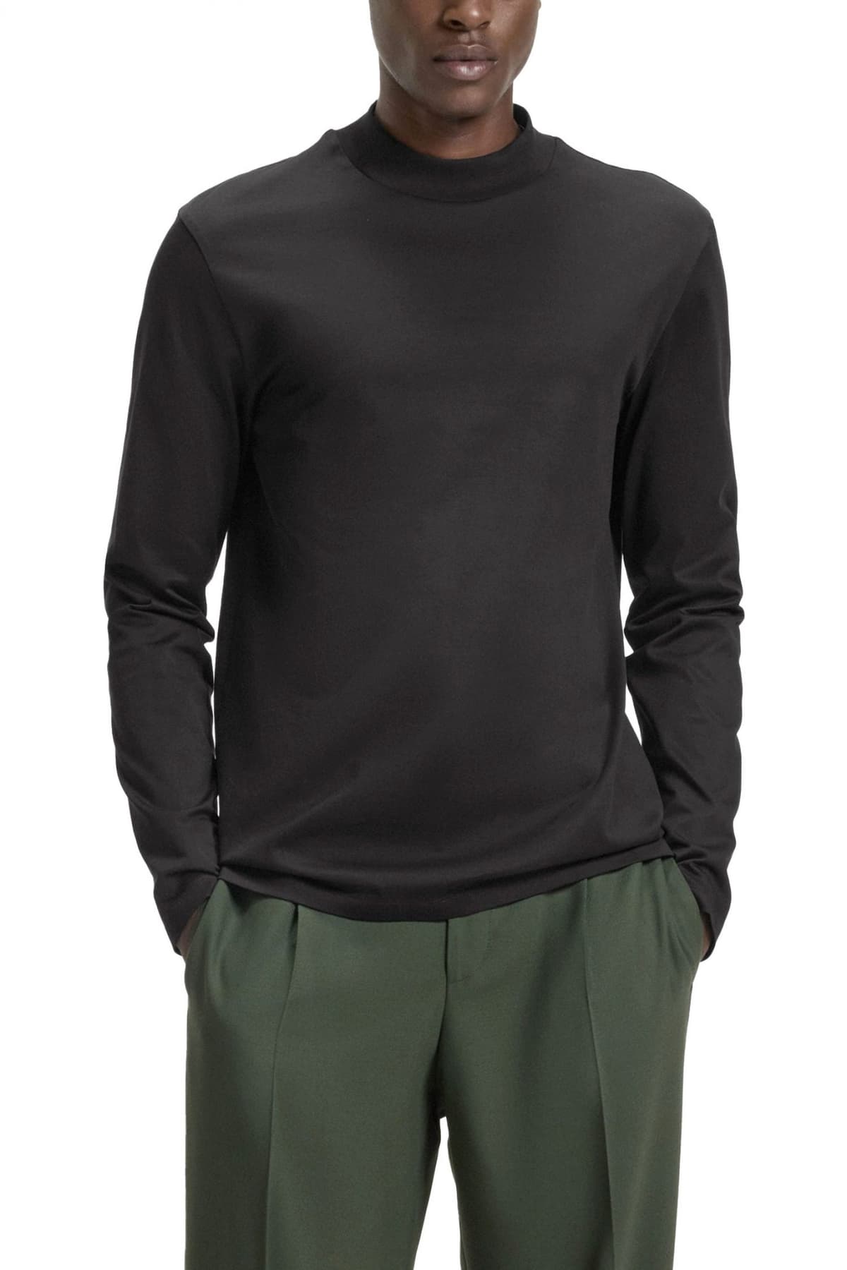 HUGO T-SHIRT DIMERSOLO ΜΑΥΡΟ