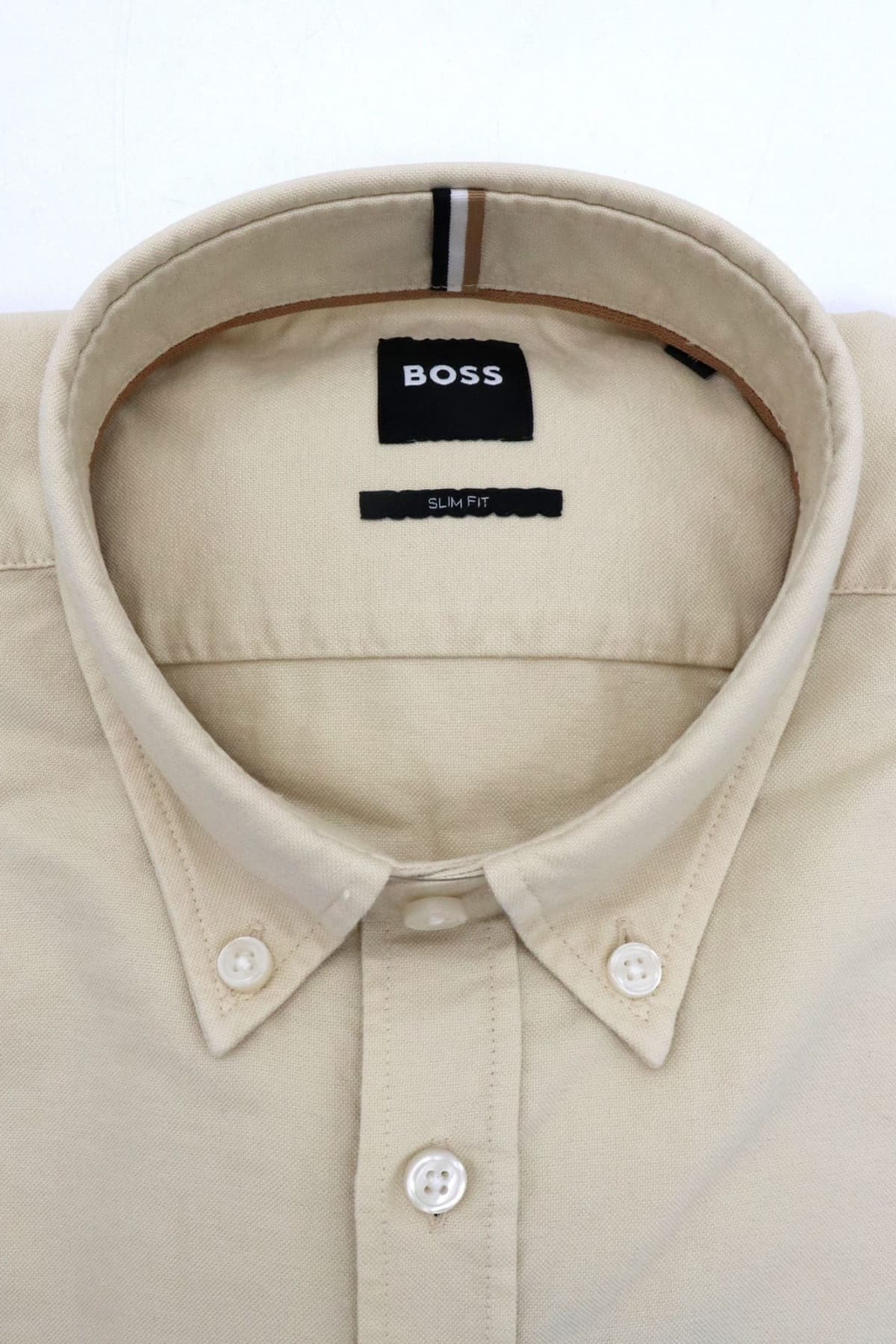 BOSS ΠΟΥΚΑΜΙΣΟ BUTTON DOWN SLIM FIT H-ROAN-BD-E-C1-253 ΕΚΡΟΥ