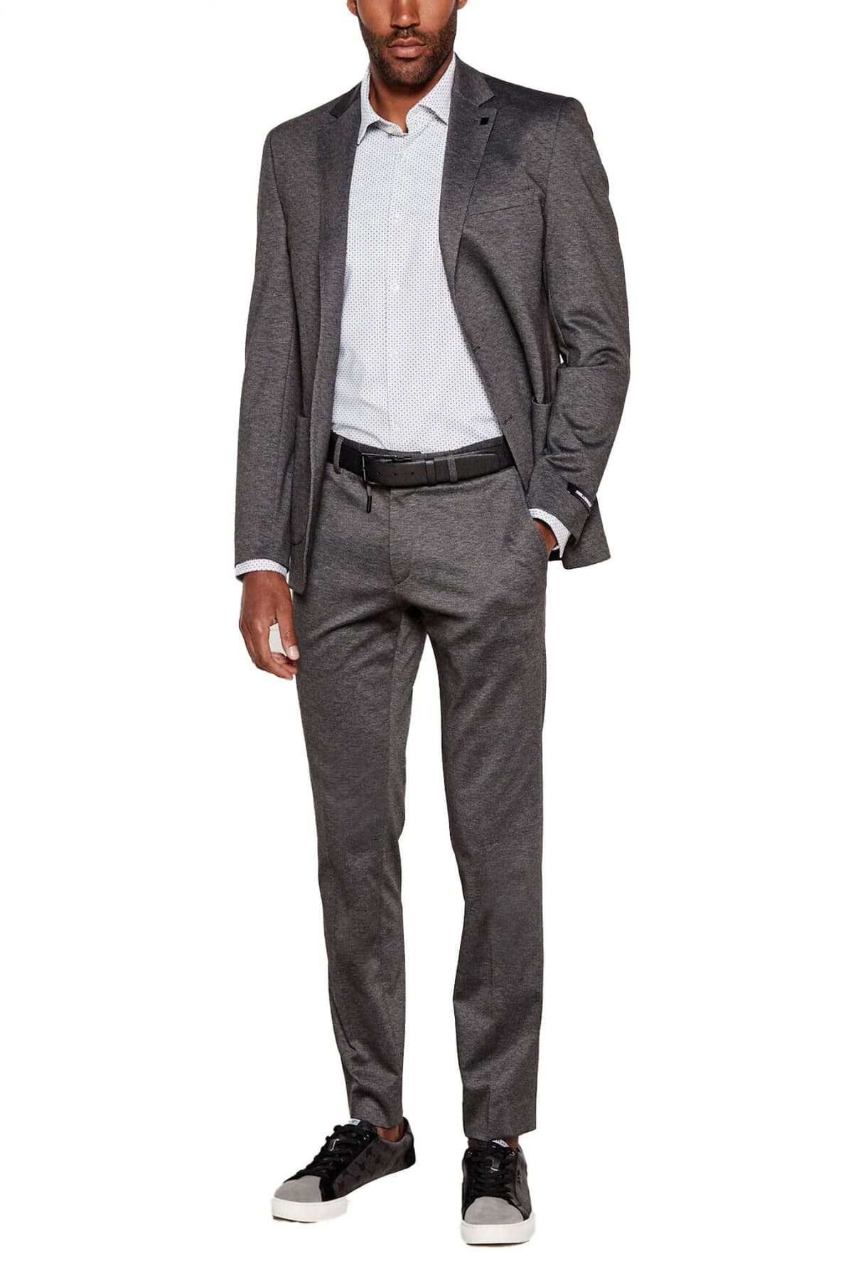 HUGO ΠΟΥΚΑΜΙΣΟ ΜΙΚΡΟΣΧΕΔΙΟ PERFORMANCE SLIM FIT KENNO ΛΕΥΚΟ