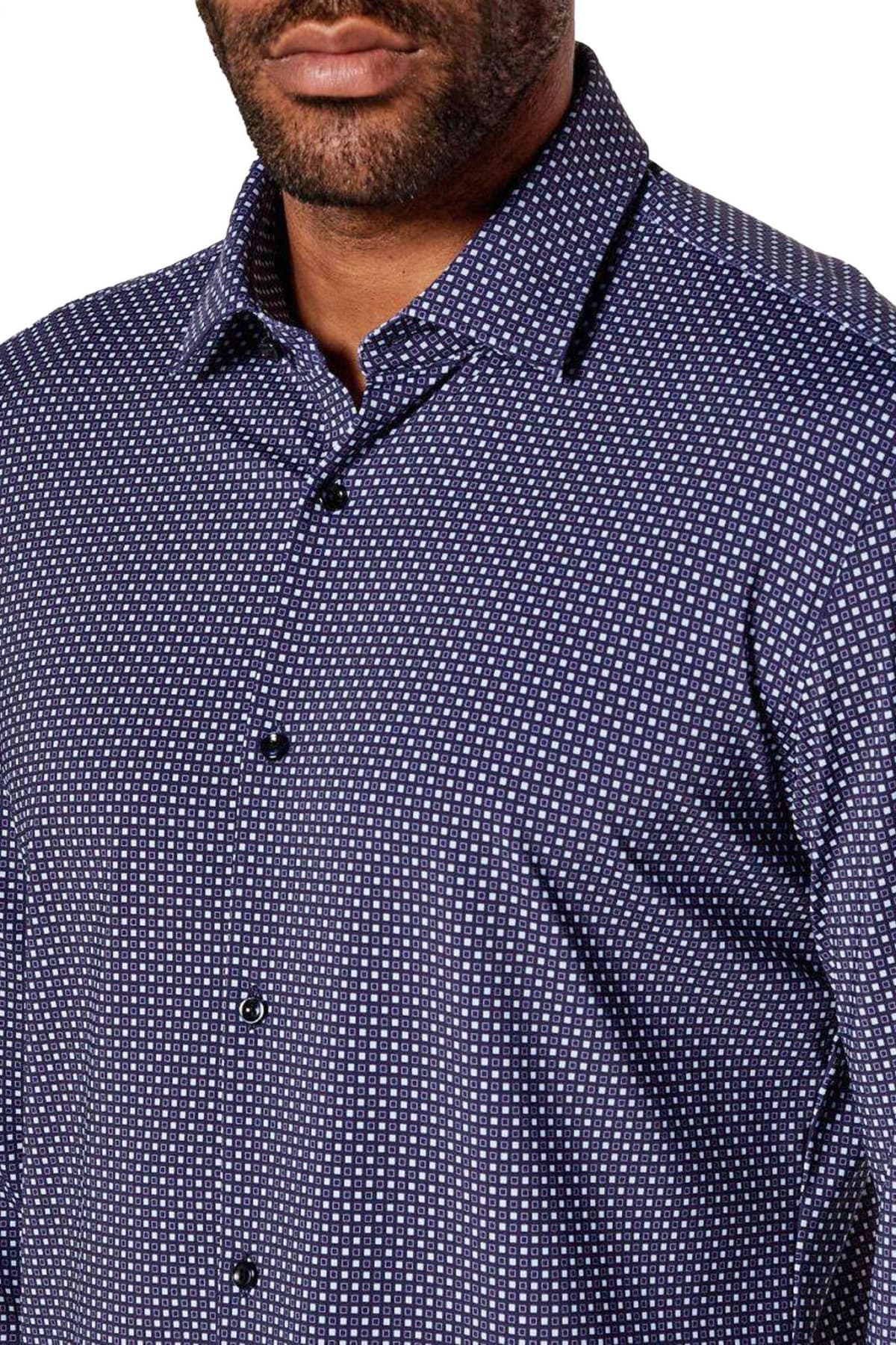 HUGO ΠΟΥΚΑΜΙΣΟ ΜΙΚΡΟΣΧΕΔΙΟ PERFORMANCE SLIM FIT KENNO ΜΠΛΕ