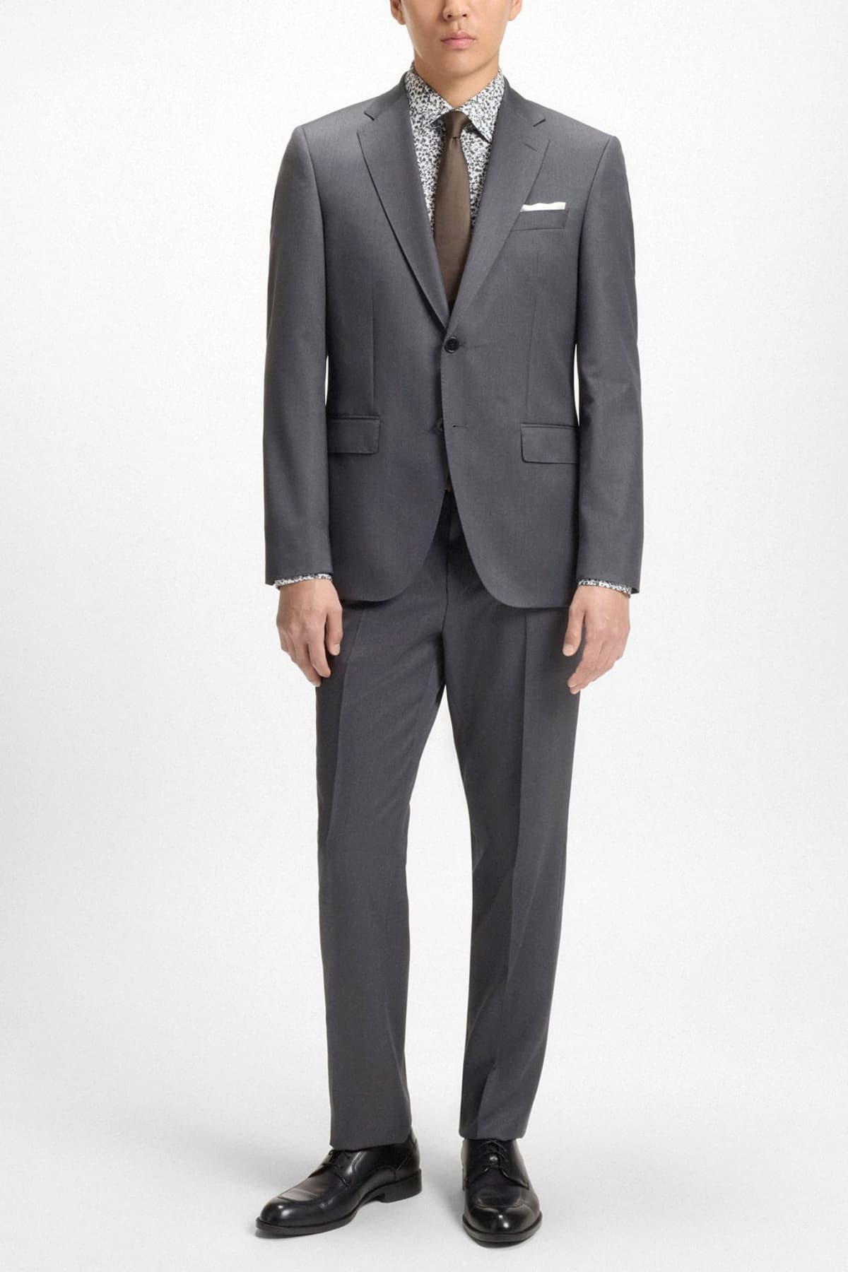 BOSS ΠΟΥΚΑΜΙΣΟ FLORAL SLIM FIT STRETCH H-HANK-KENT-C1-214 ΛΕΥΚΟ-ΠΡΑΣΙΝΟ