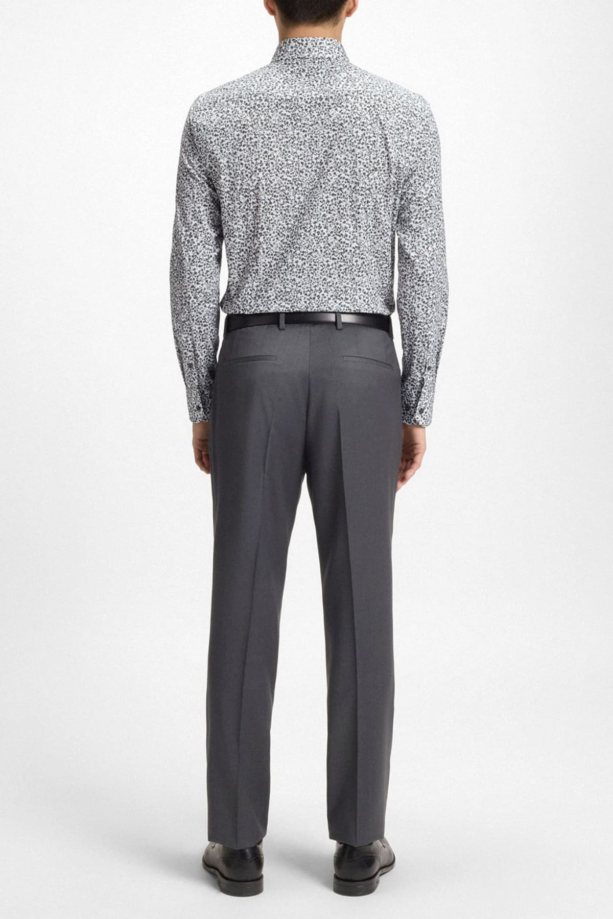 BOSS ΠΟΥΚΑΜΙΣΟ FLORAL SLIM FIT STRETCH H-HANK-KENT-C1-214 ΛΕΥΚΟ-ΠΡΑΣΙΝΟ