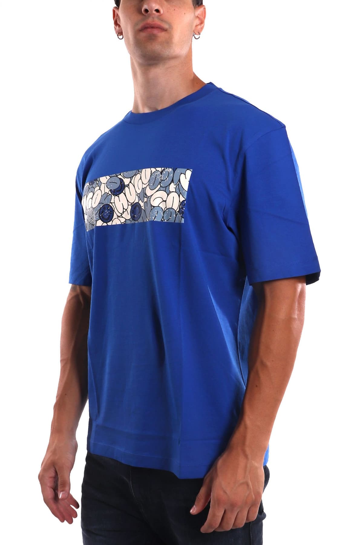 HUGO BLUE Τ-SHIRT NURIX ΡΟΥΑ ΜΠΛΕ