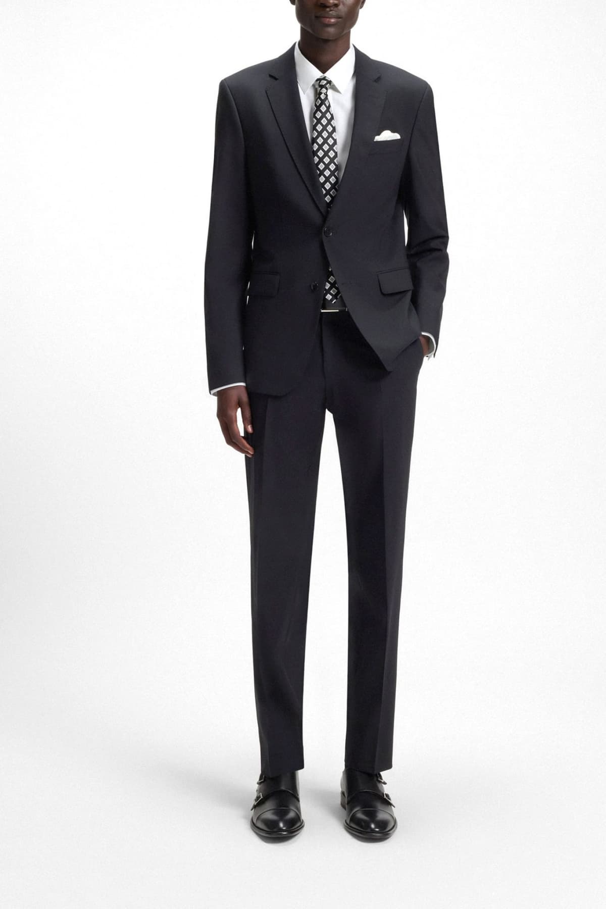 BOSS ΠΟΥΚΑΜΙΣΟ SLIM FIT EASY IRON ΠΑΤΙΛΕΤΑ H-HANK-PARTY7-253 ΛΕΥΚΟ