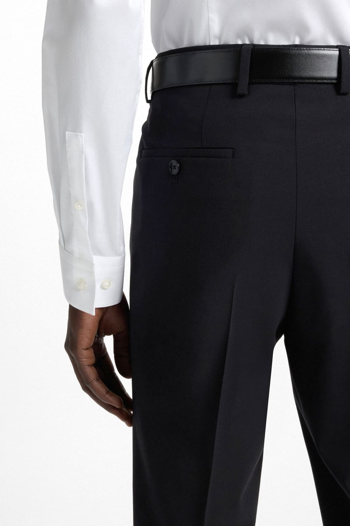 BOSS ΠΟΥΚΑΜΙΣΟ SLIM FIT EASY IRON ΠΑΤΙΛΕΤΑ H-HANK-PARTY7-253 ΛΕΥΚΟ